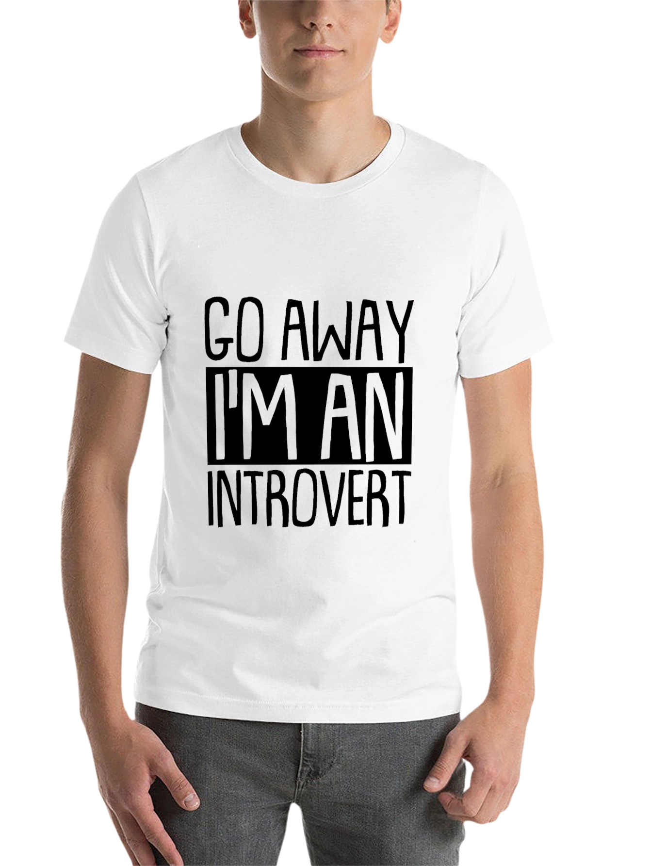 Black Go Away I'm An Introvert Black T-Shirt view 14