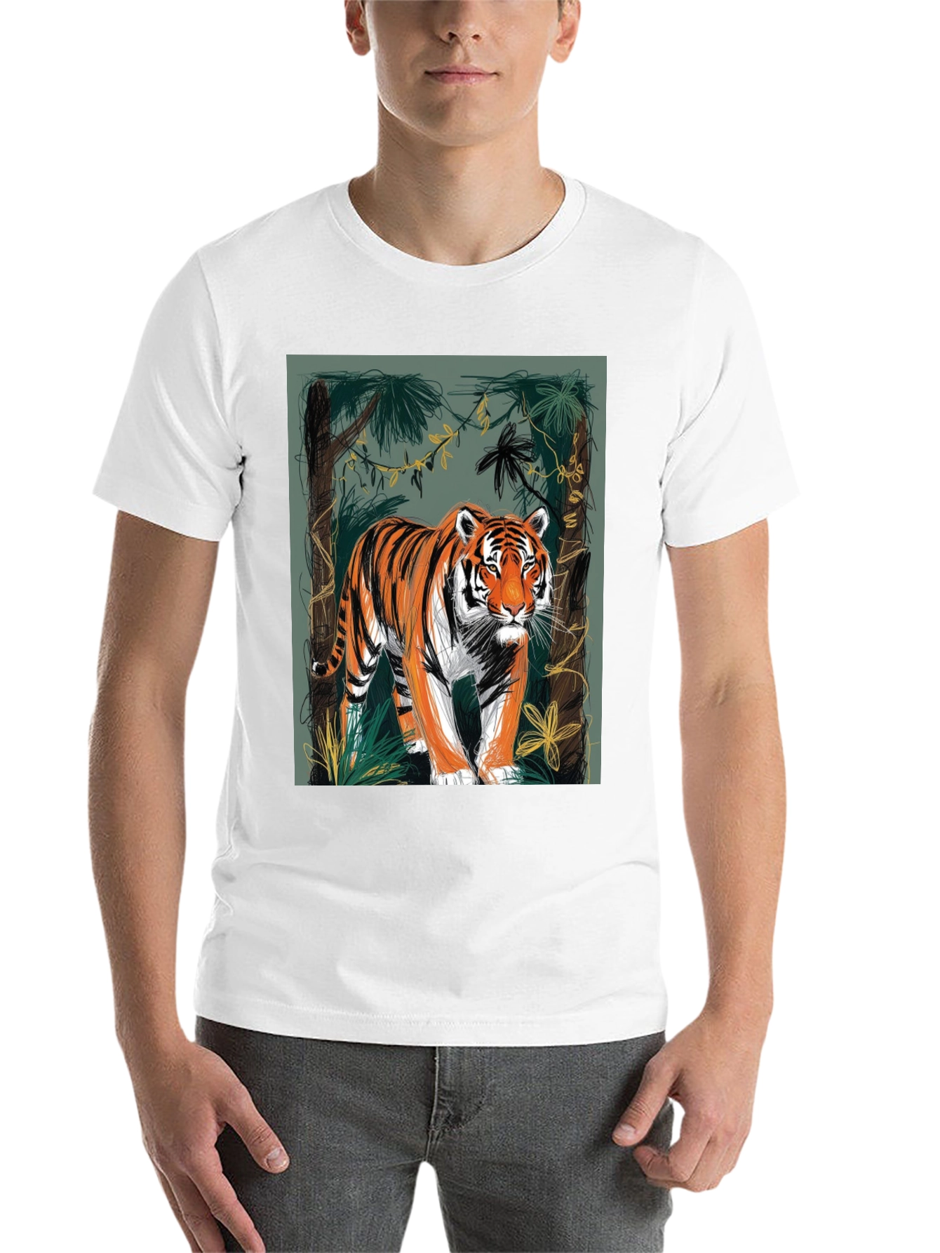 Black Tiger Graphic Tee - Jungle Design view 14