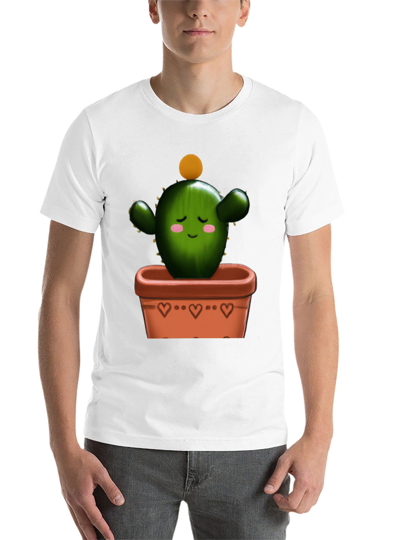 Black Cactus in Pot Graphic Tee - Trendy Design view 14