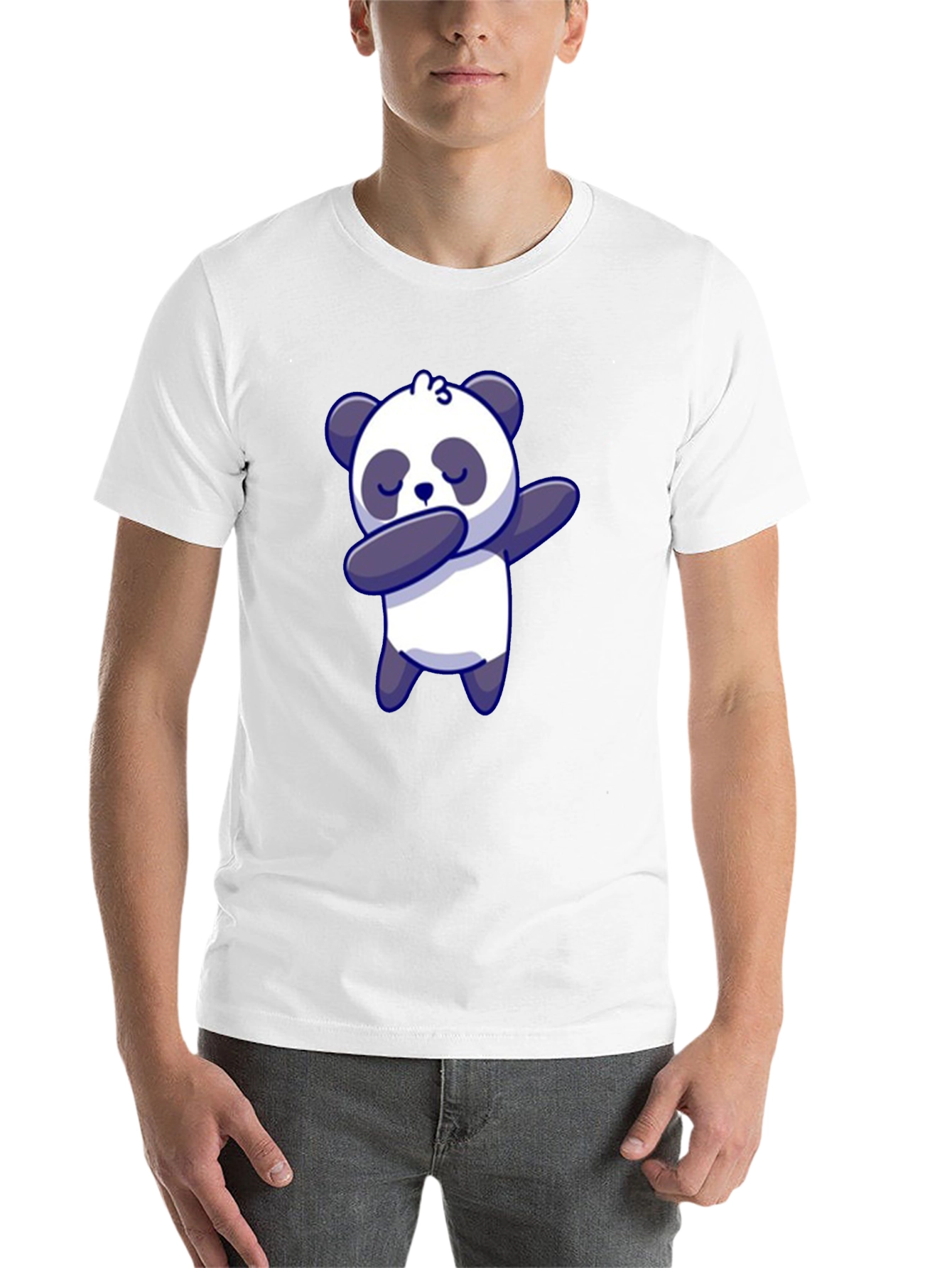 Black Dabbing Panda Bear T-Shirt Black view 14