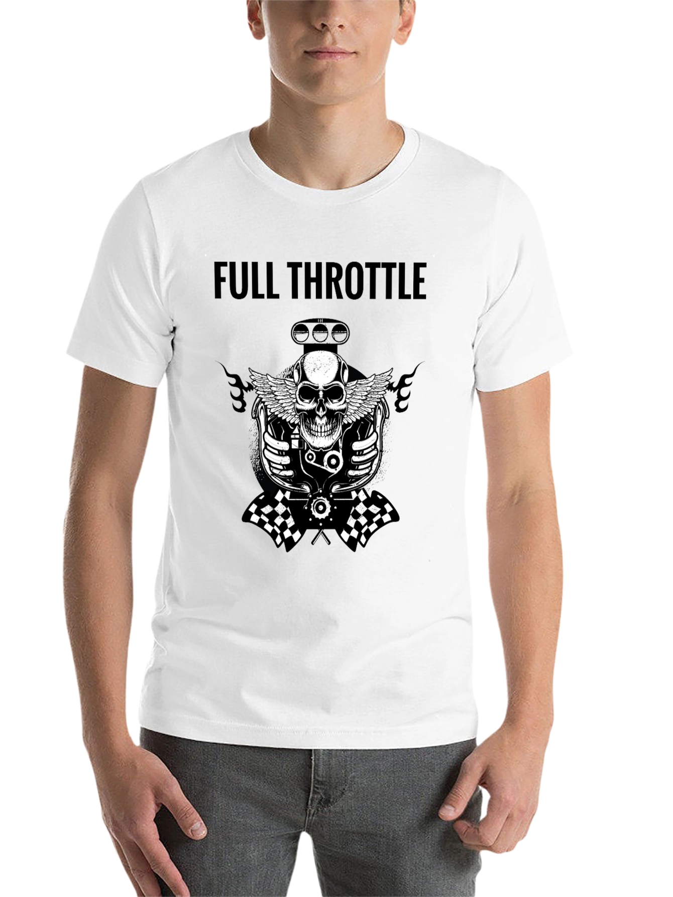 Black Full Throttle Skull Graphic Tee - Black view 14