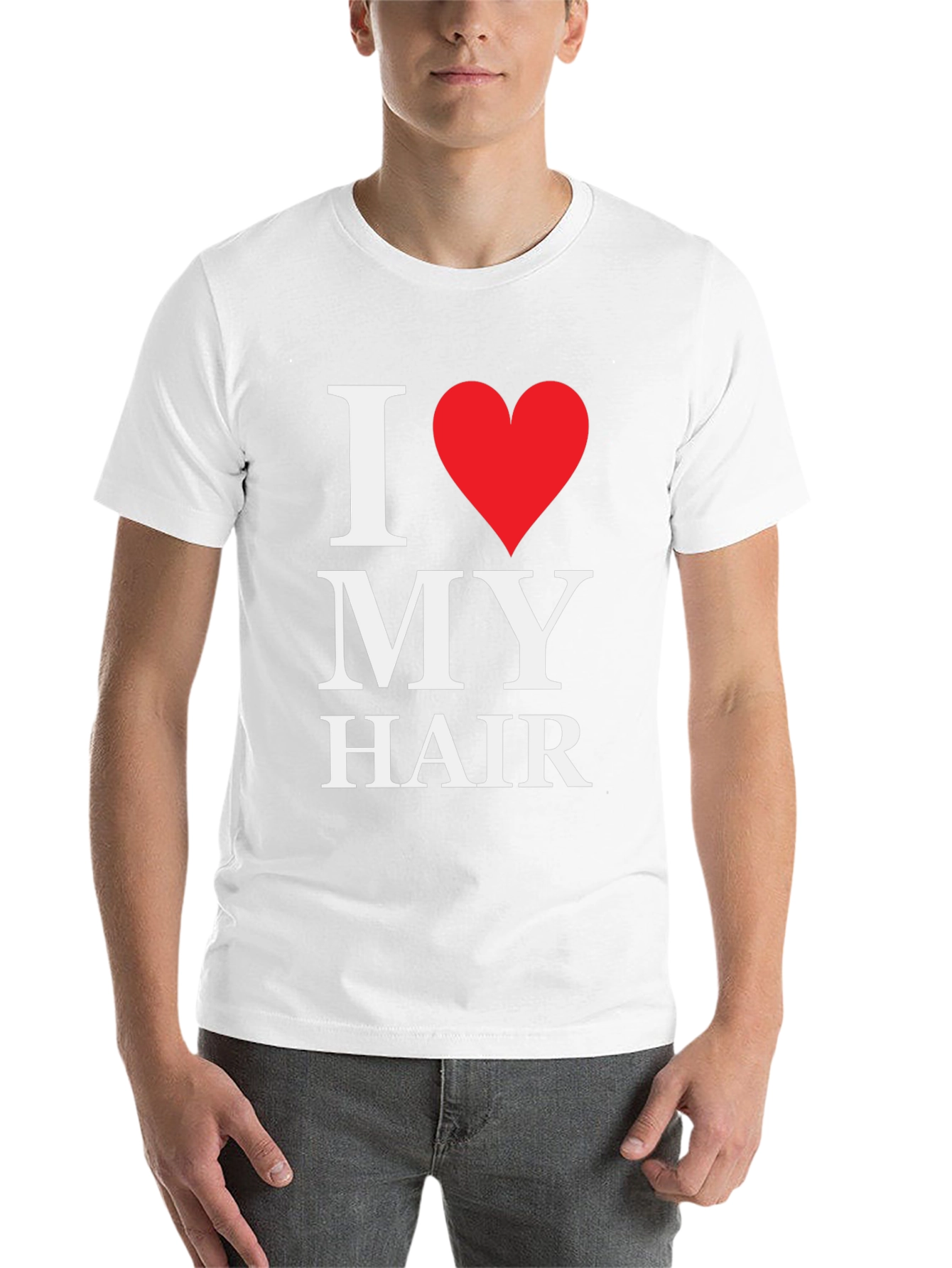 Black I Love My Hair Graphic Tee - Black Cotton T-Shirt view 14