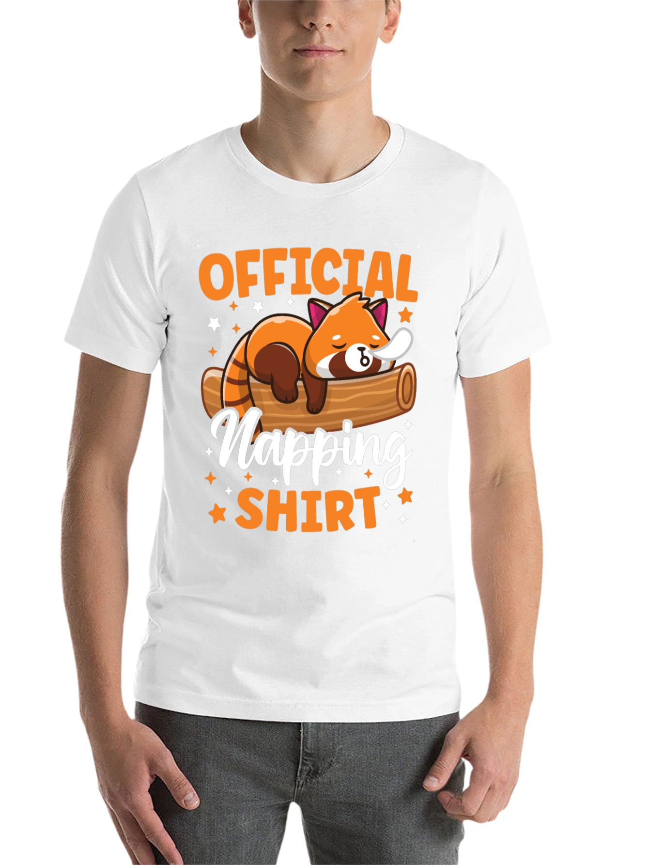 Black Official Napping Shirt - Red Panda Design view 14