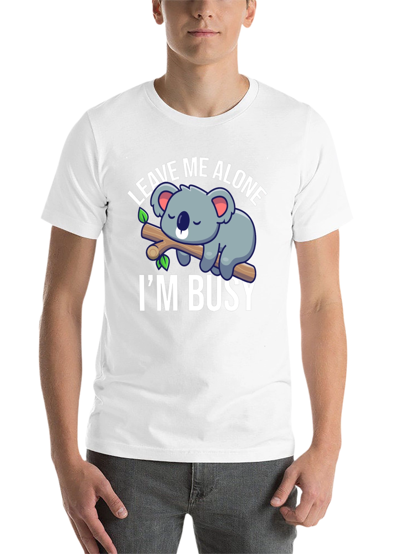 Black Leave Me Alone I'm Busy Koala Graphic T-Shirt view 14