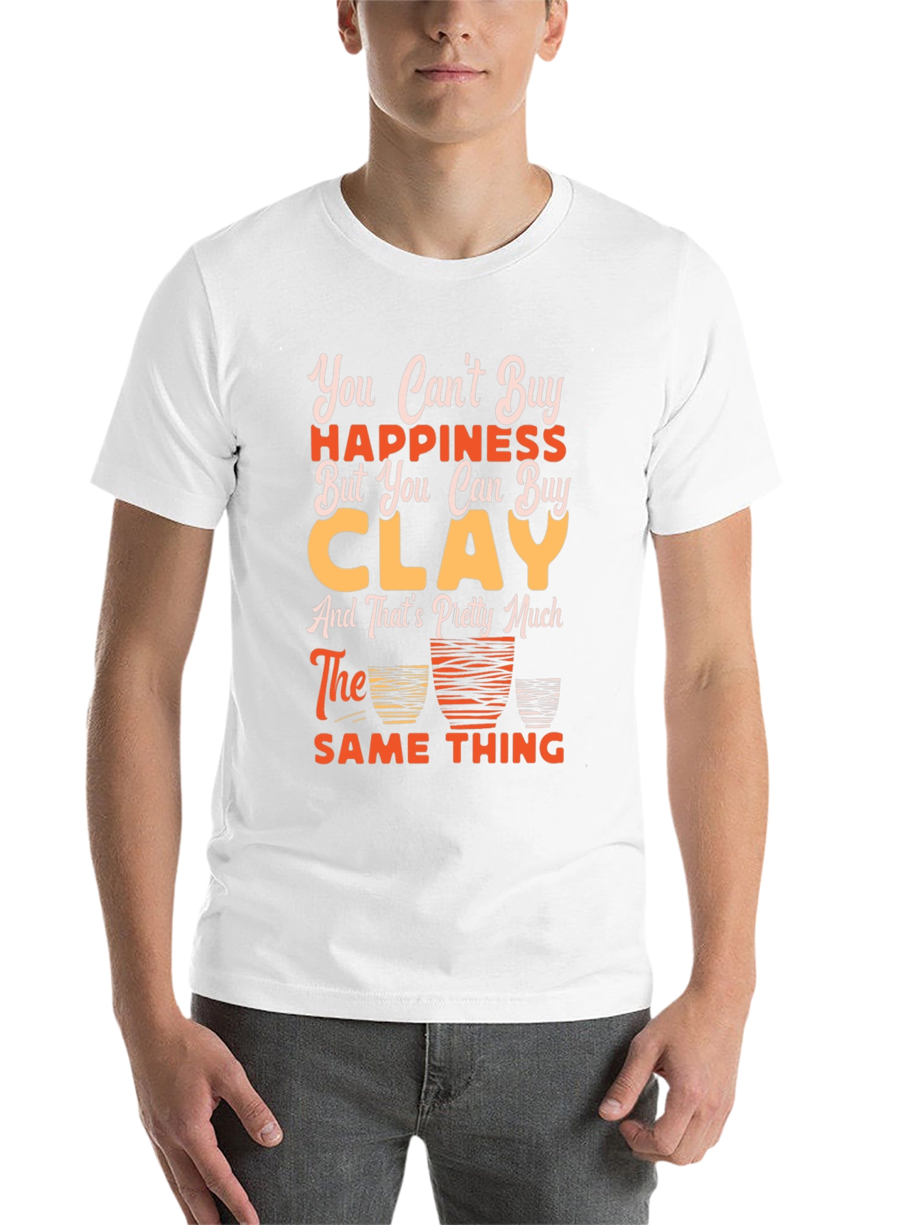 Black Funny Clay Pottery T-Shirt - Buy Clay = Happiness! view 14