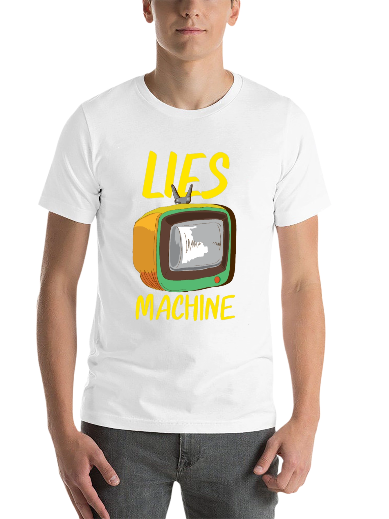 Black Lies Machine Graphic Tee - Retro TV Humor view 14