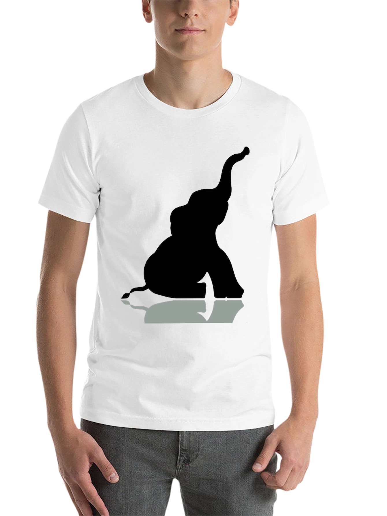 Black Elephant Silhouette Graphic Tee - Black view 14