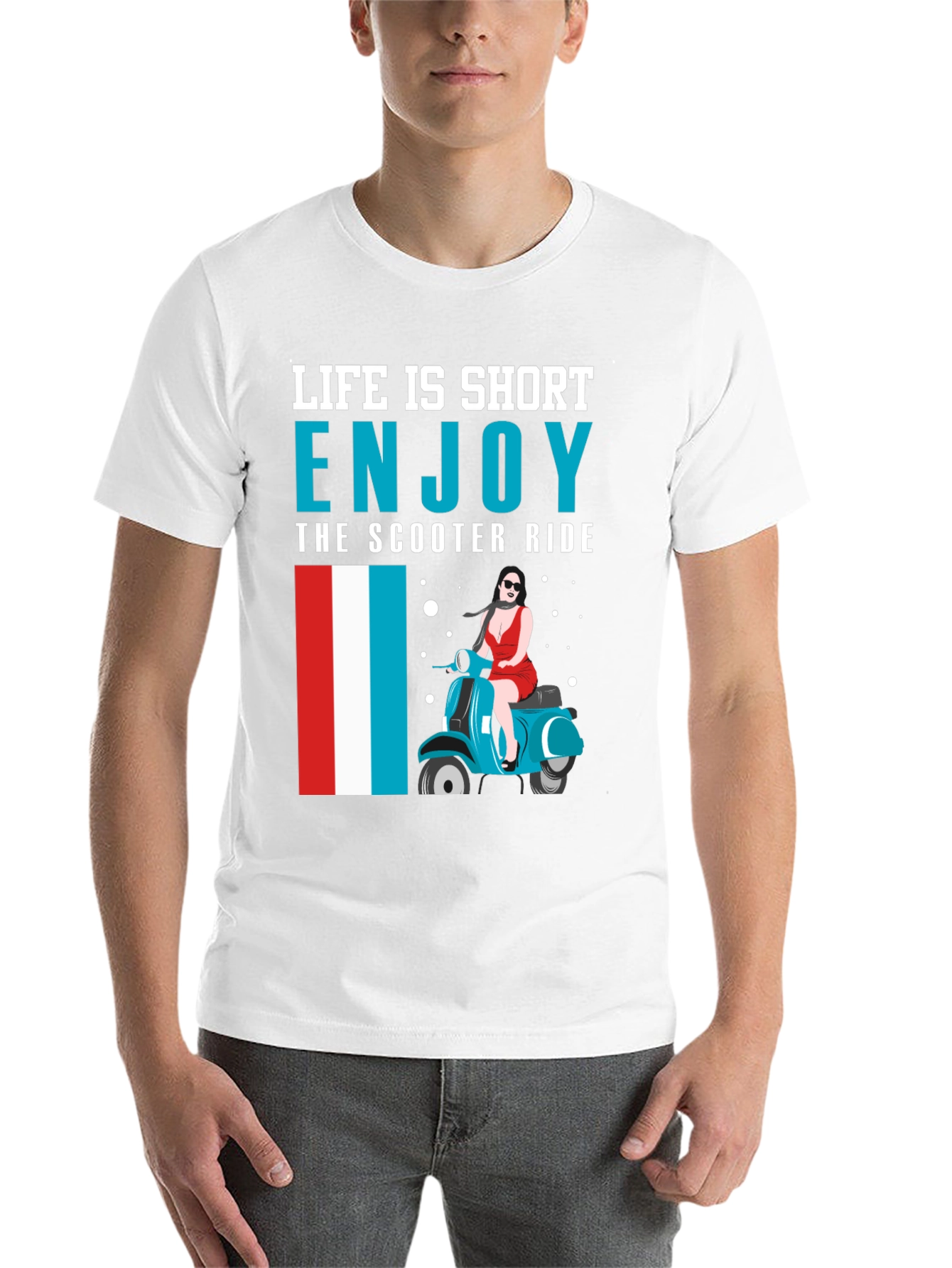 Black Life is Short Enjoy the Scooter Ride Graphic Tee view 14
