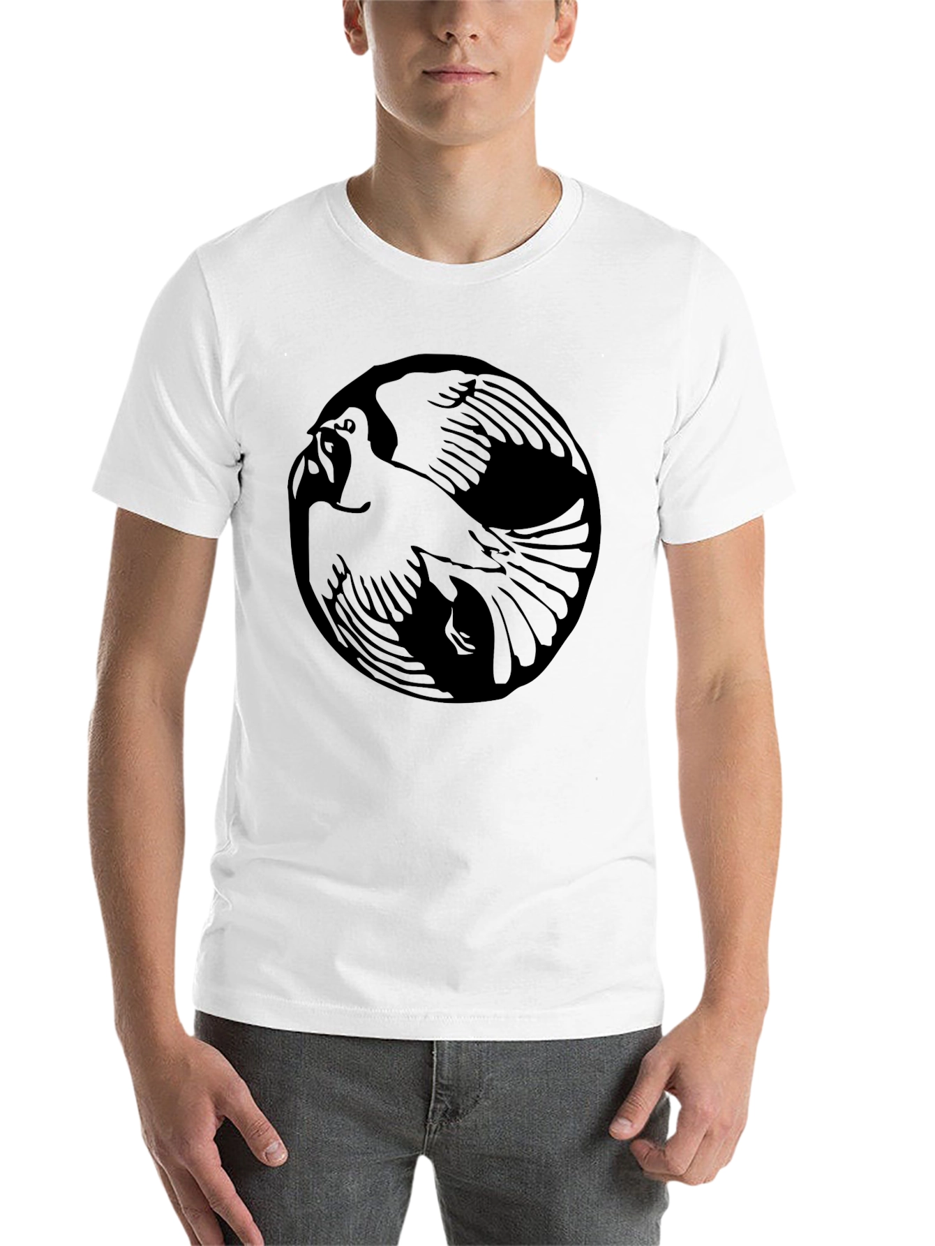Black Raven Yin Yang Graphic Tee - Black Cotton Blend view 14