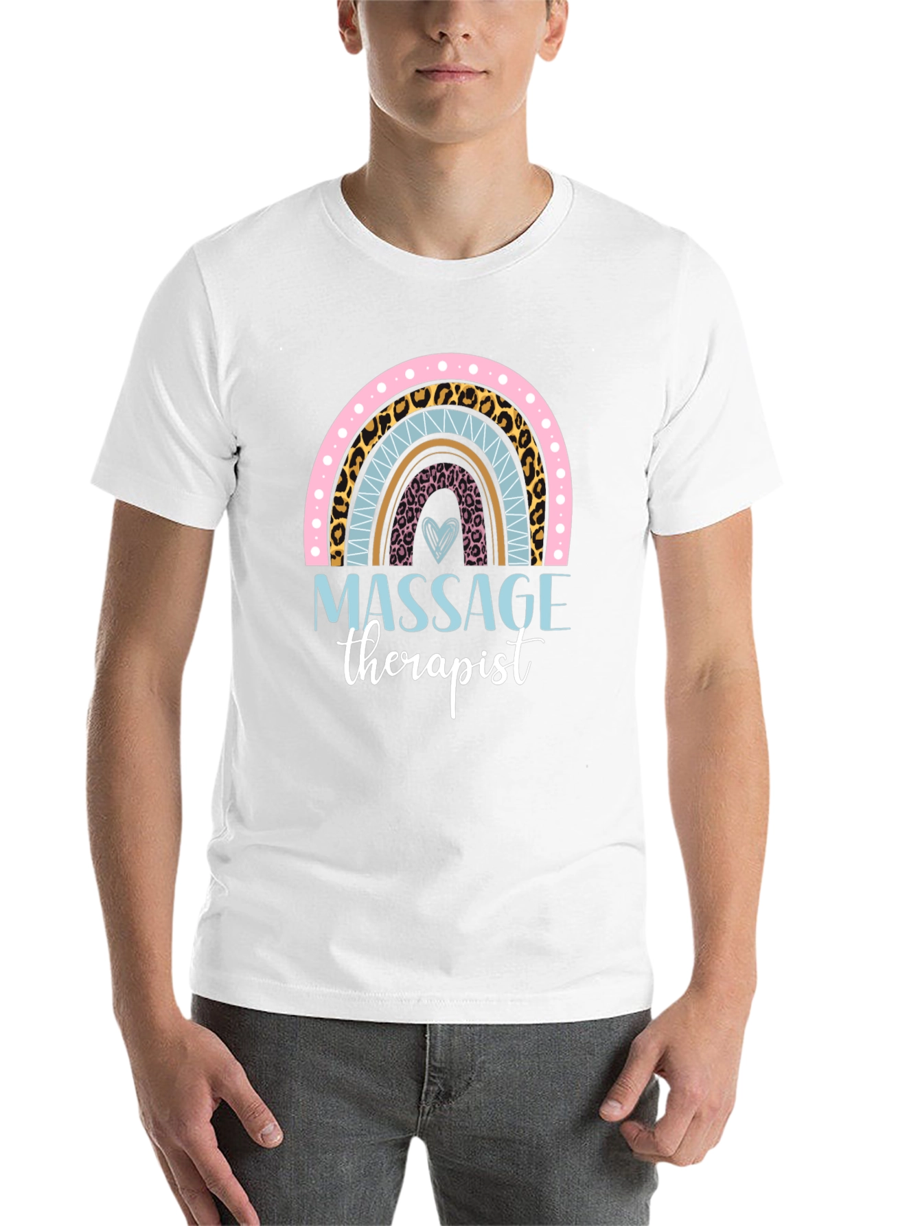 Black Massage Therapist Rainbow Graphic T-Shirt view 14