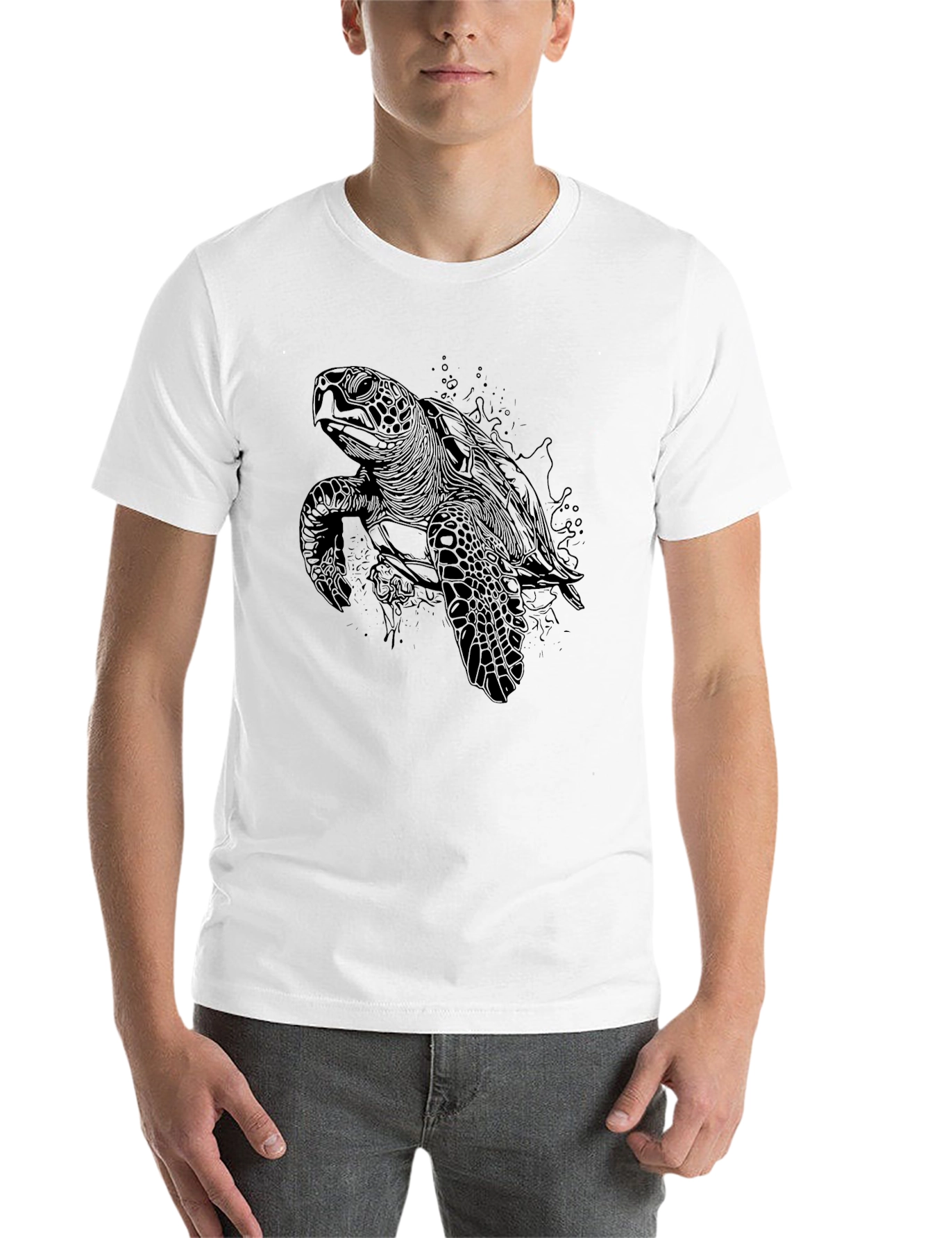 Black Black Sea Turtle Graphic Tee - Men's view 14