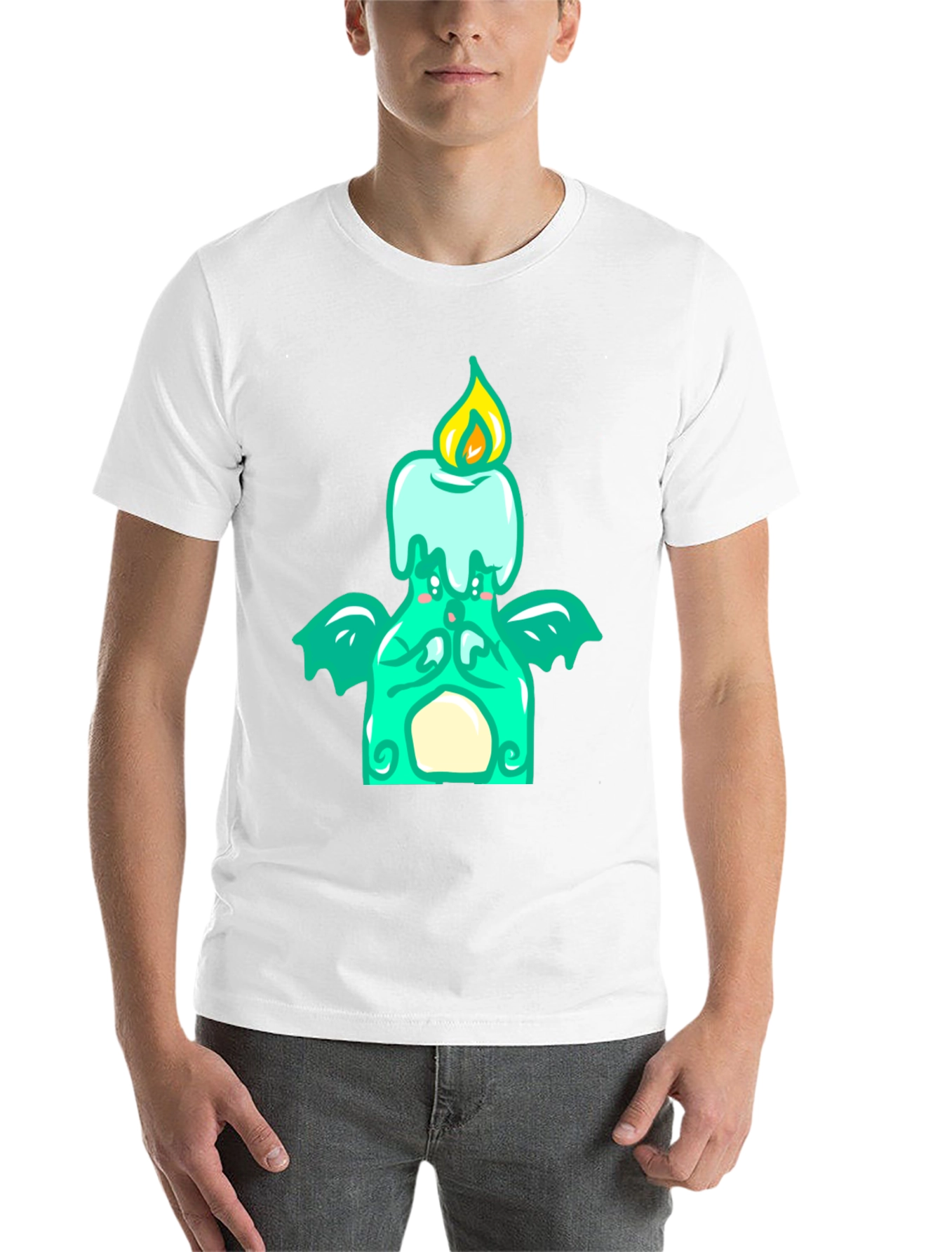 Black Whimsical Candle Dragon Graphic Tee view 14