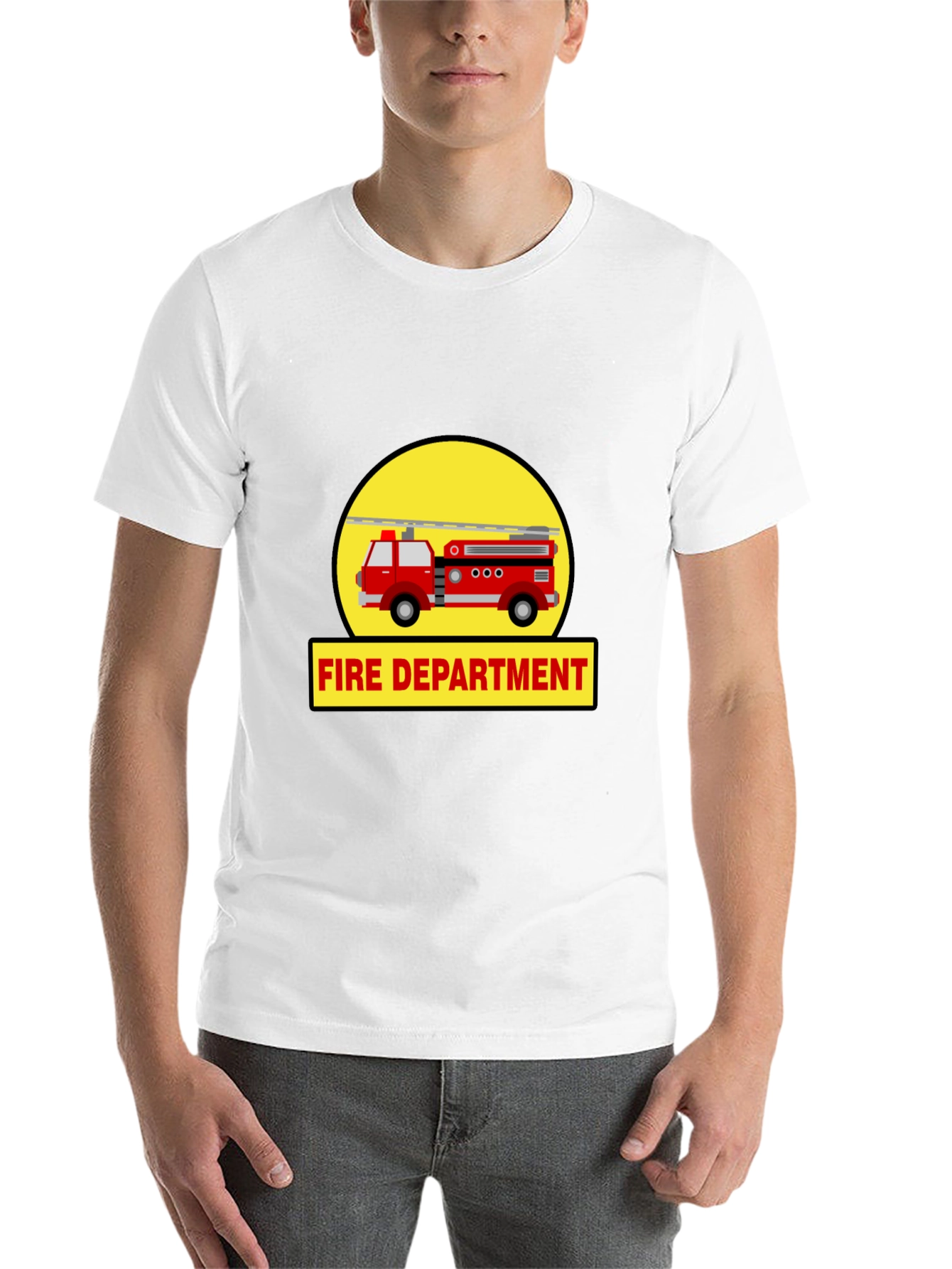 Black Fire Department Truck Graphic Tee view 14