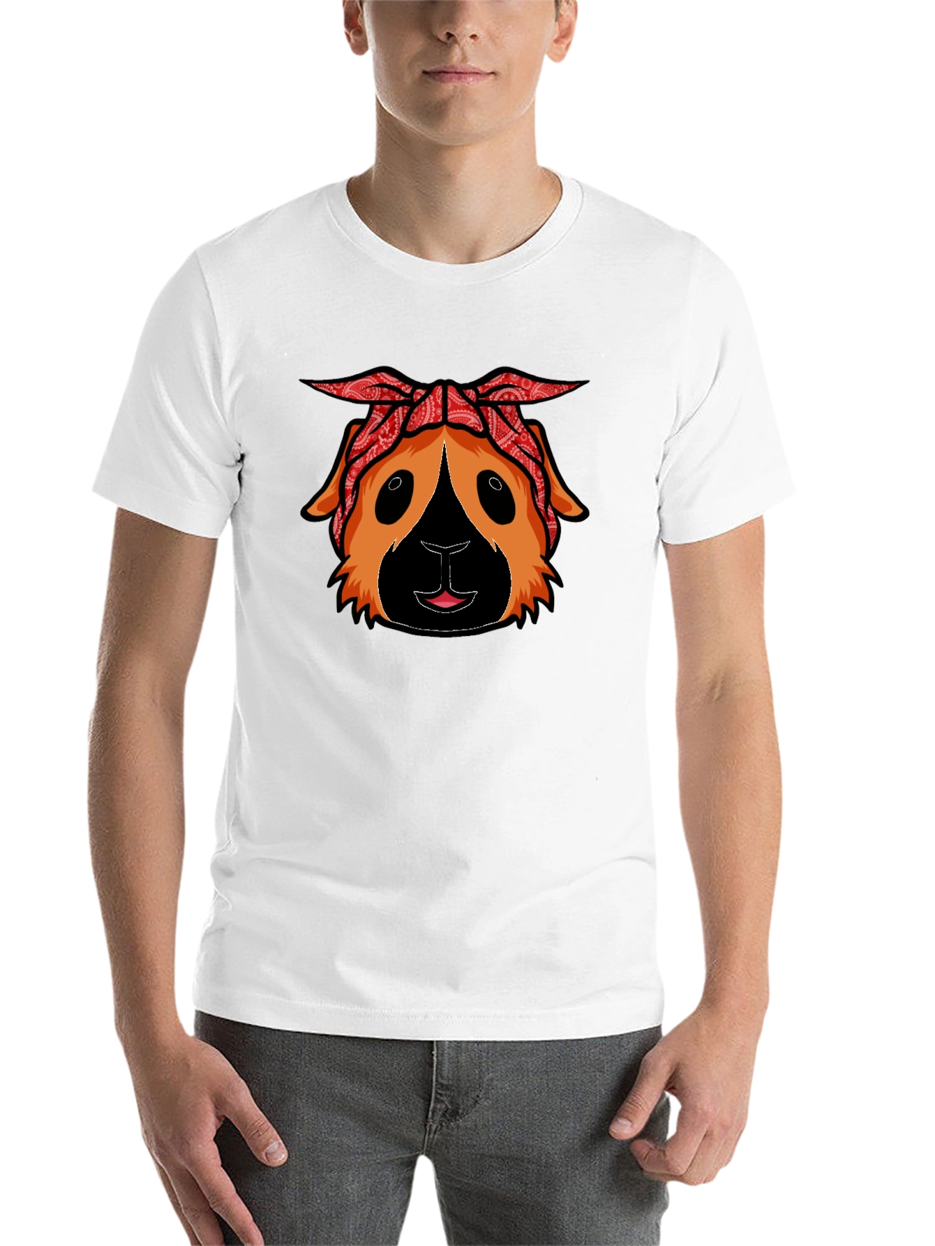 Black Guinea Pig Bandana T-Shirt - Black view 14