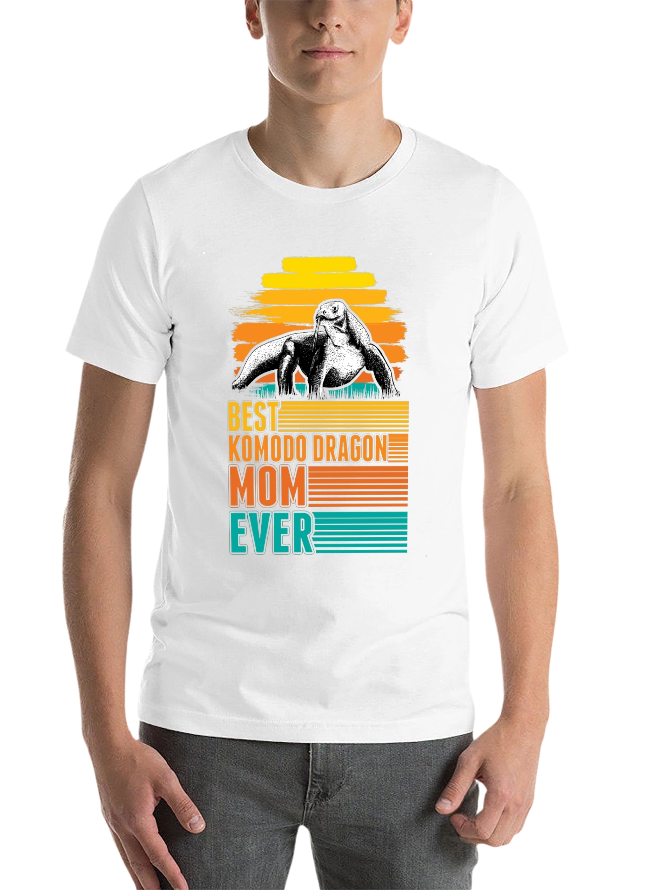 Black Komodo Dragon Mom Ever T-Shirt - Retro Style view 14