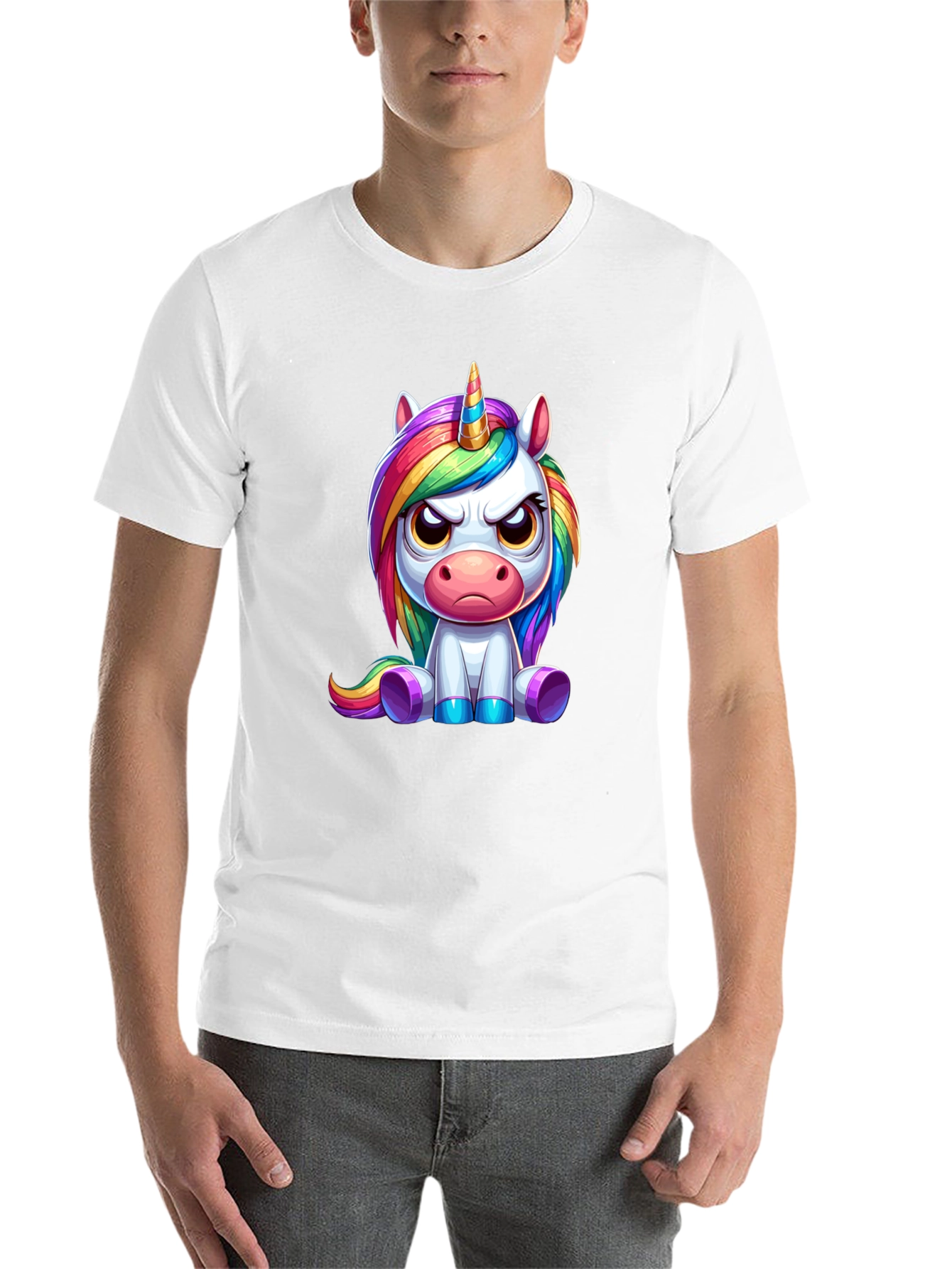 Black Grumpy Unicorn Graphic Tee - Black view 14