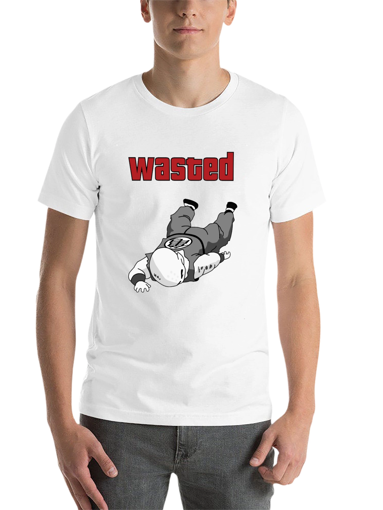 Black Wasted Krillin Funny T-Shirt view 14