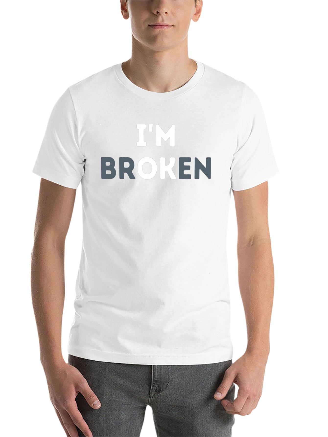 Black I'm Broken Graphic Tee - Unisex Casual T-Shirt view 14