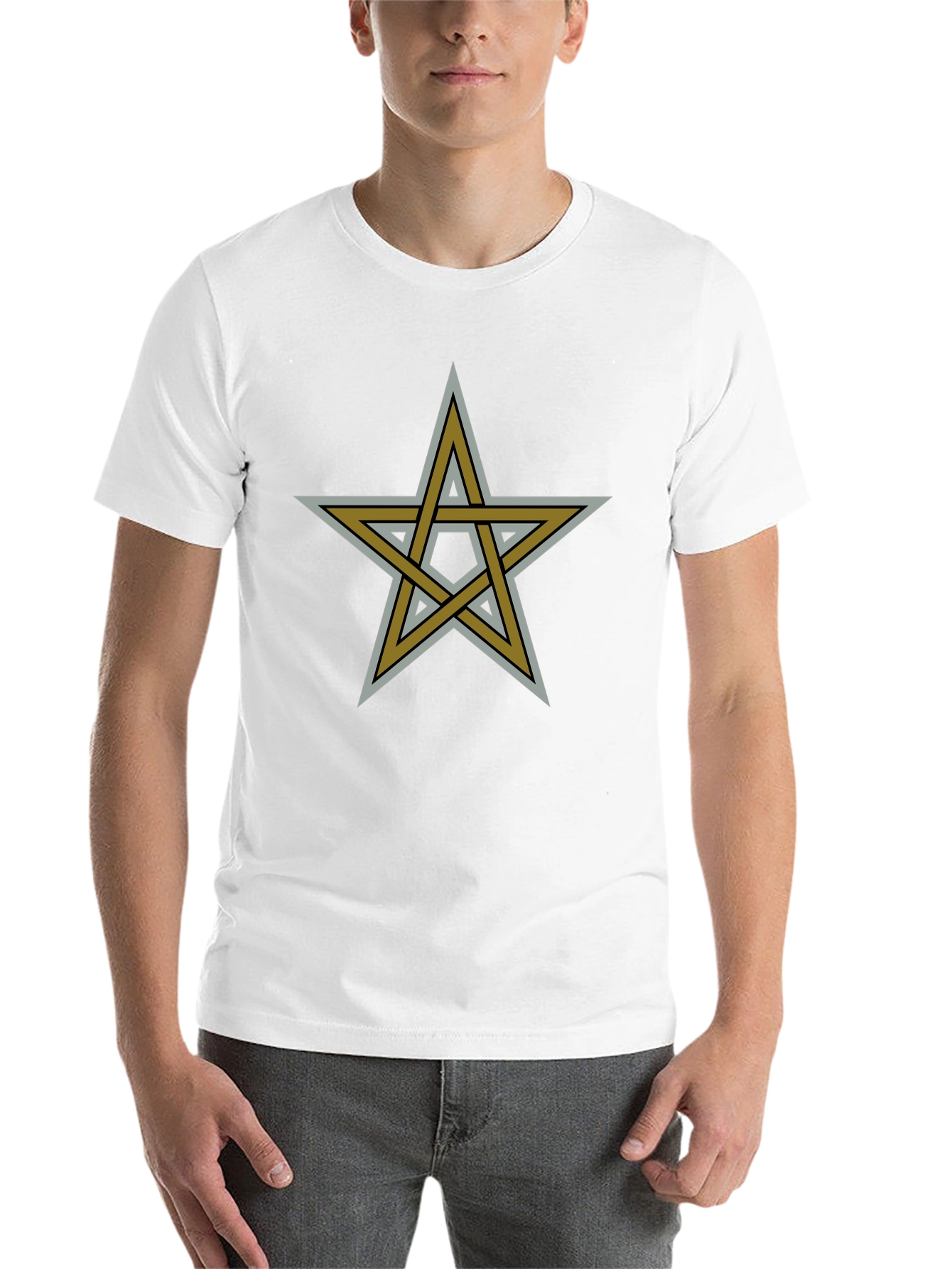 Black Pentagram Star Graphic Tee - Black Cotton view 14