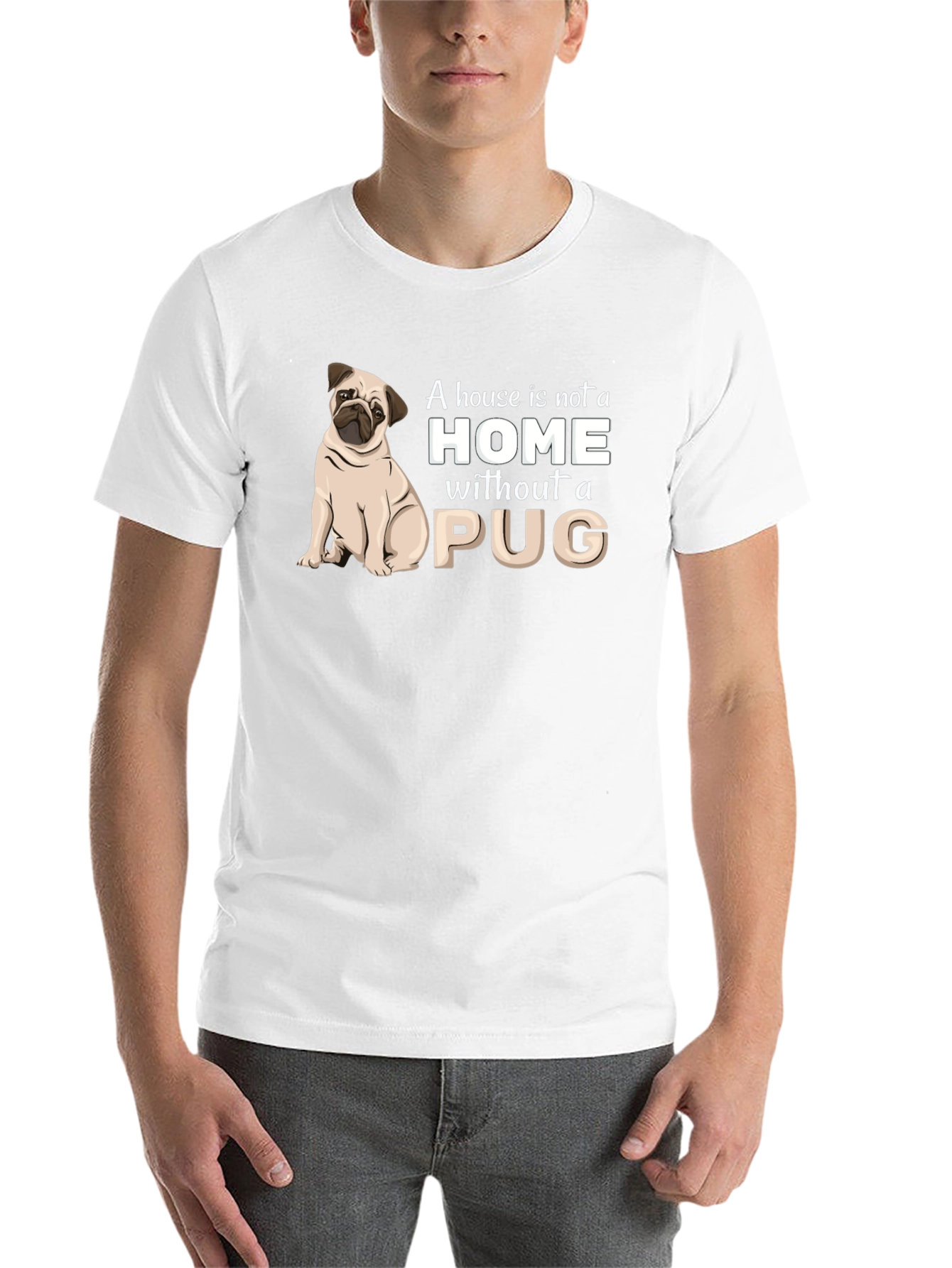Black Pug Lover T-Shirt: Home Is Where My Pug Is! view 14