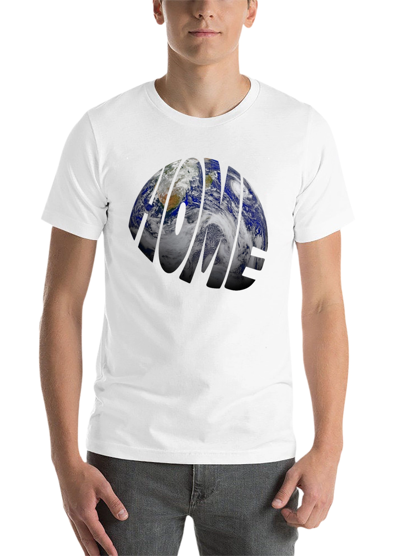 Black Home Planet Earth Graphic T-Shirt - Black view 14