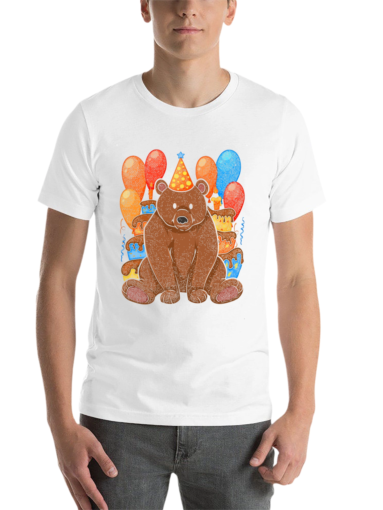 Black Birthday Bear T-Shirt: Cute Cartoon Animal Tee view 14