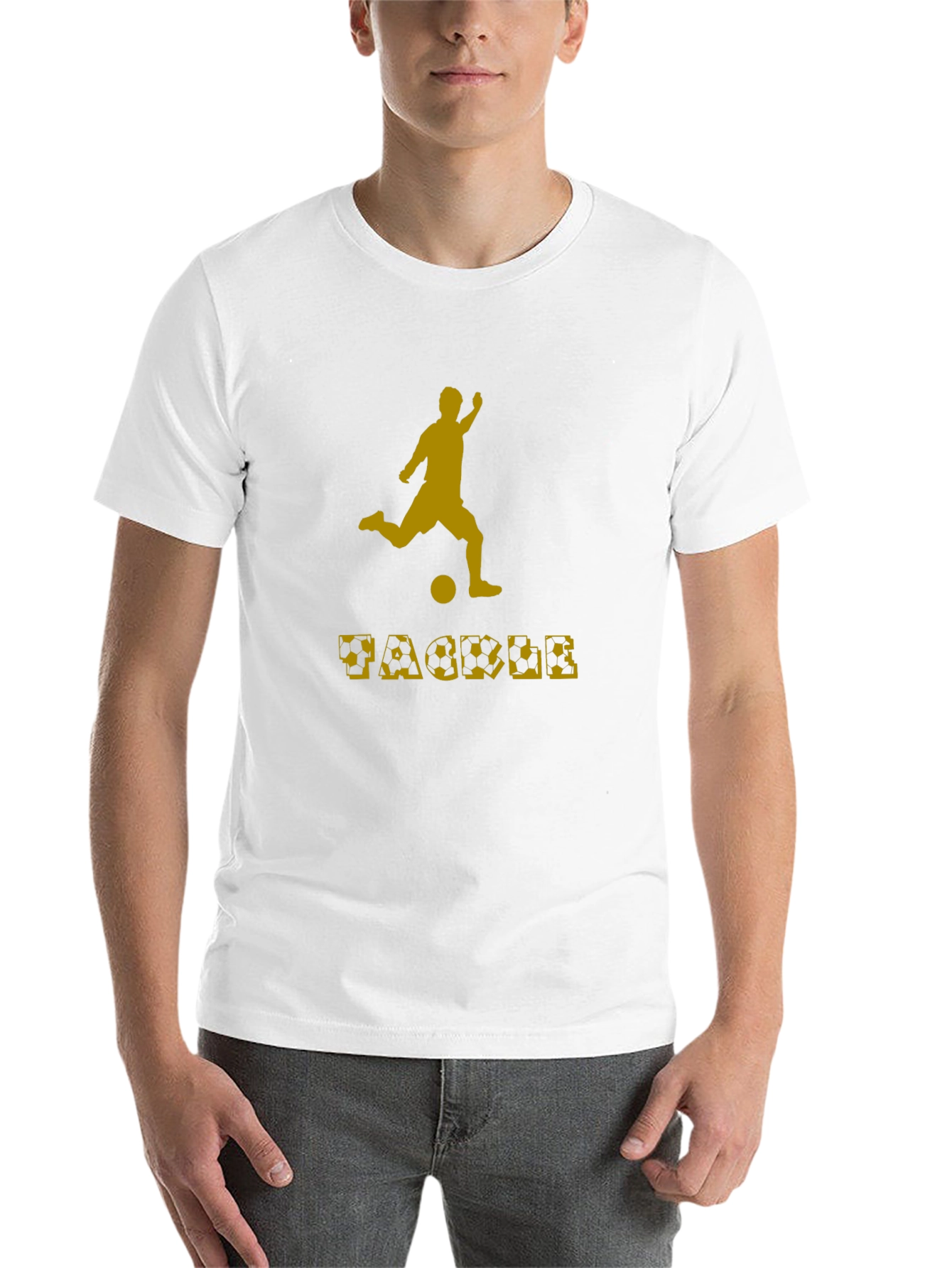 Black Soccer Tackle Graphic T-Shirt view 14