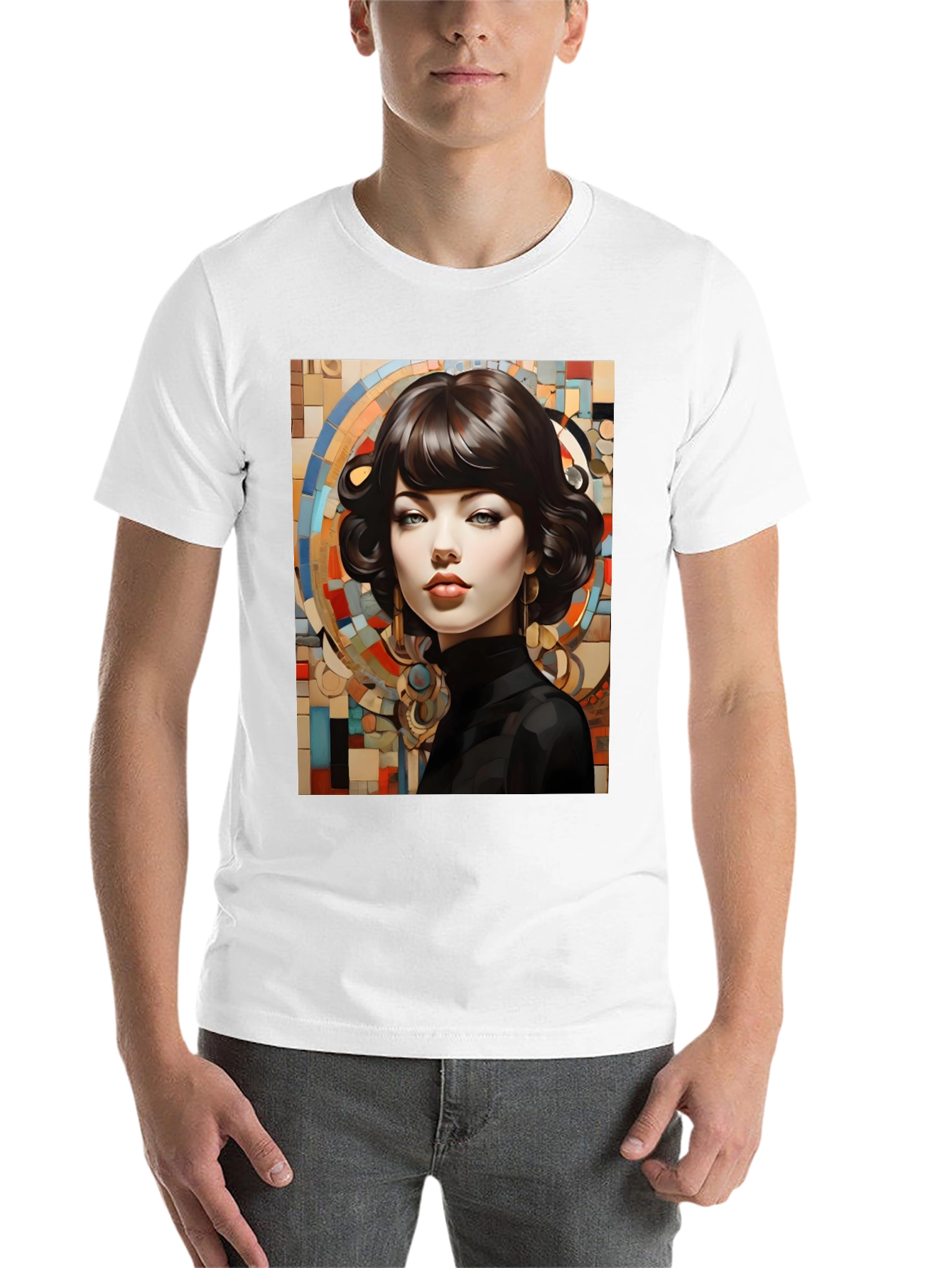 Black Elegant Woman Portrait T-Shirt view 14