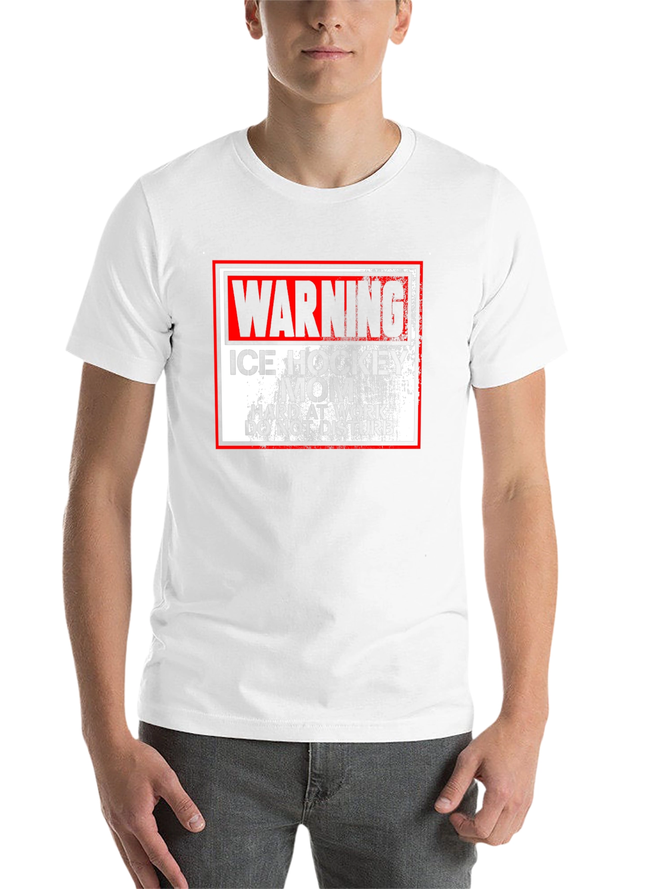 Black Warning Ice Hockey Mom T-Shirt view 14