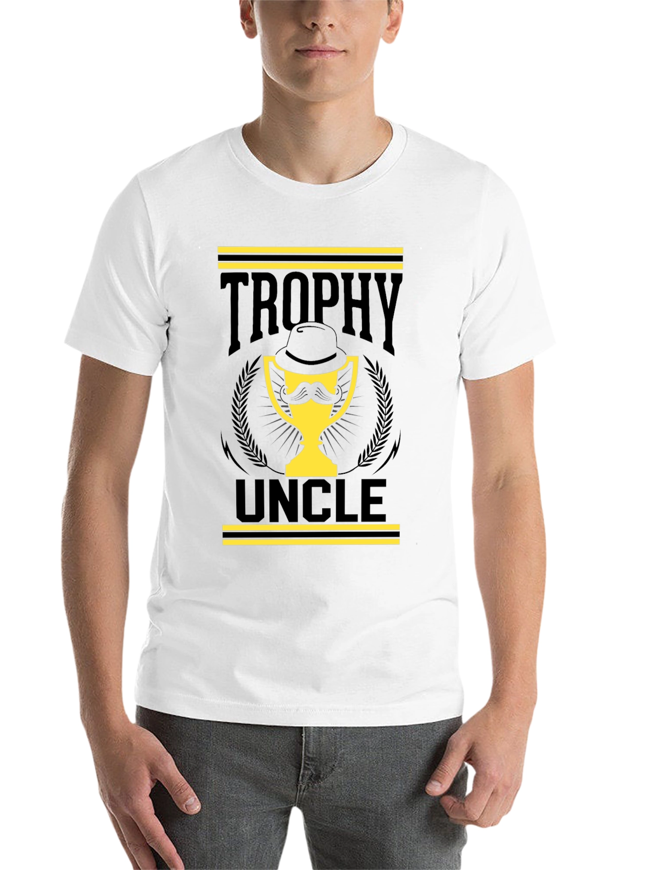 Black Trophy Uncle Graphic Tee - Black Cotton T-Shirt view 14