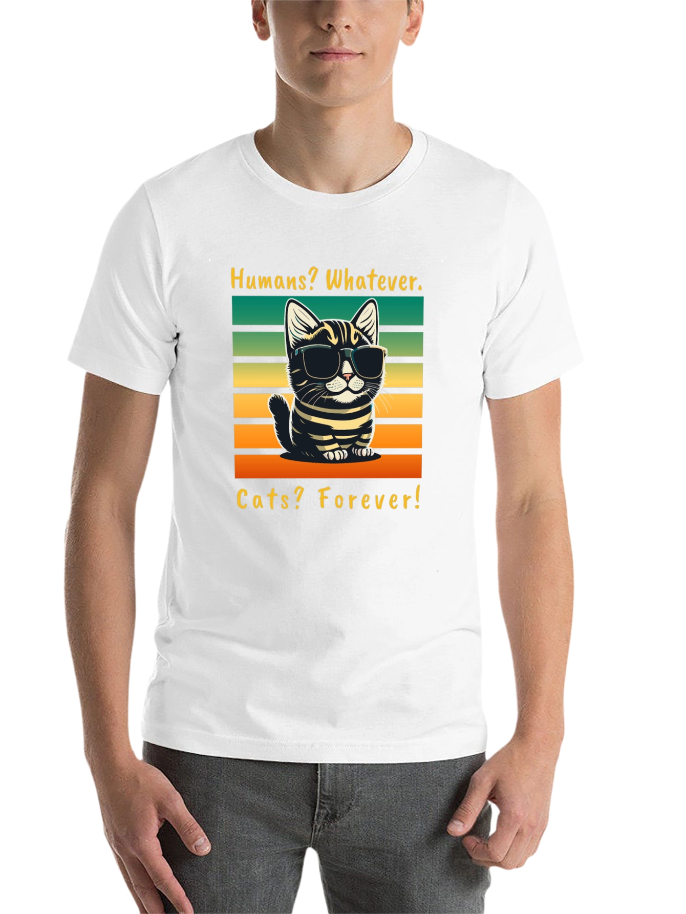 Black Humans Whatever Cats Forever T-Shirt view 14