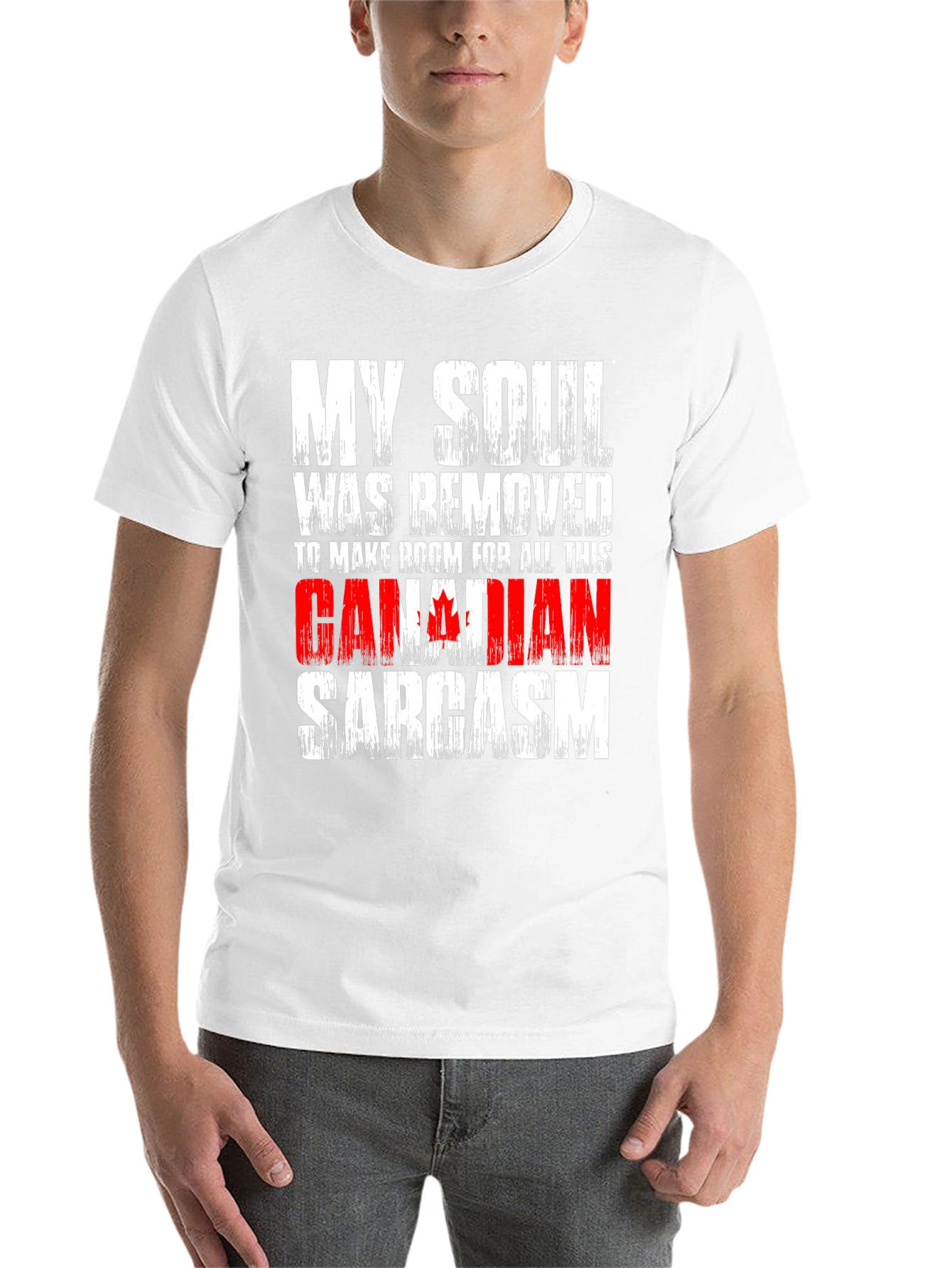 Black Canadian Sarcasm T-Shirt Funny Humor Graphic Tee view 14