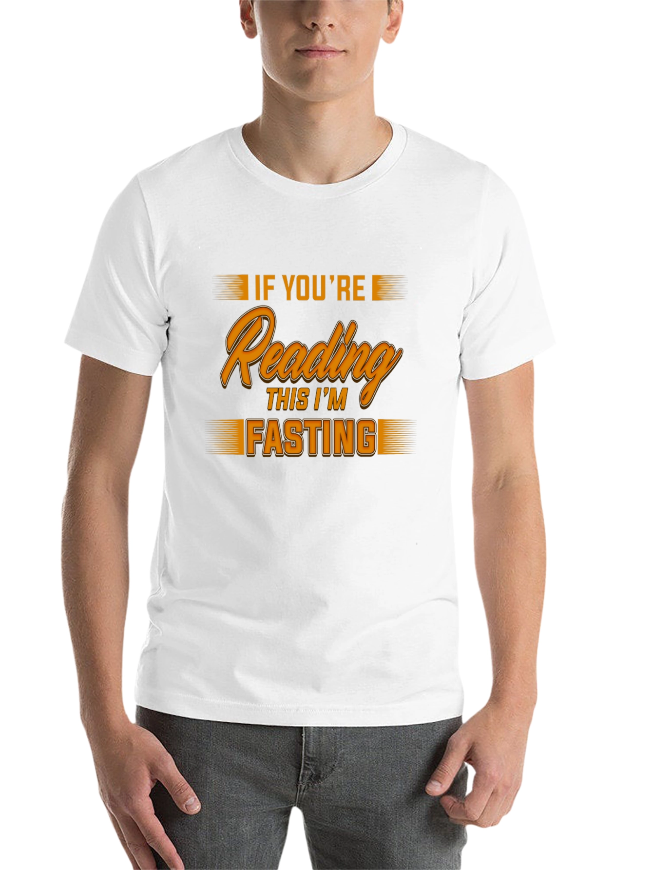 Black Funny Fasting T-Shirt - If You're Reading This I'm Fasting view 14