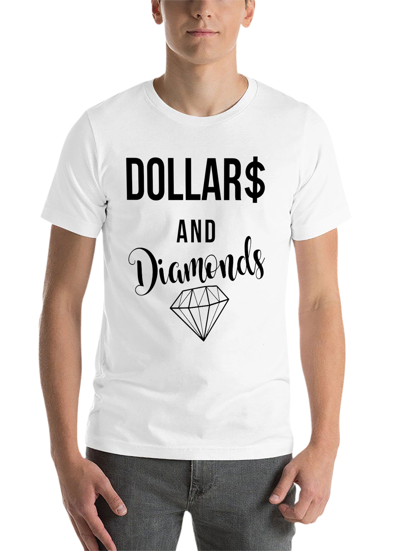 Black Dollar and Diamonds Graphic Tee view 14