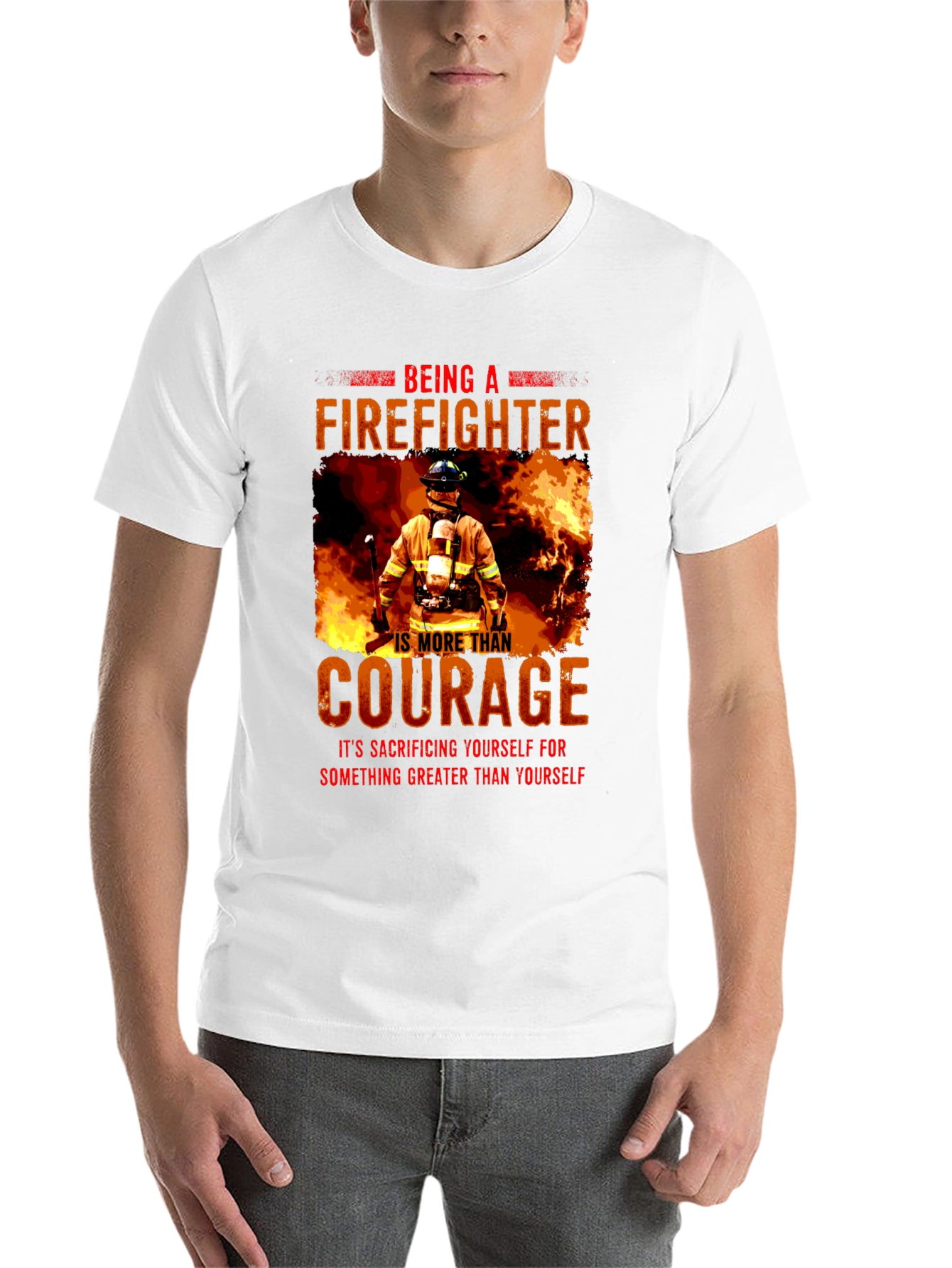 Black Firefighter Courage T-Shirt view 14