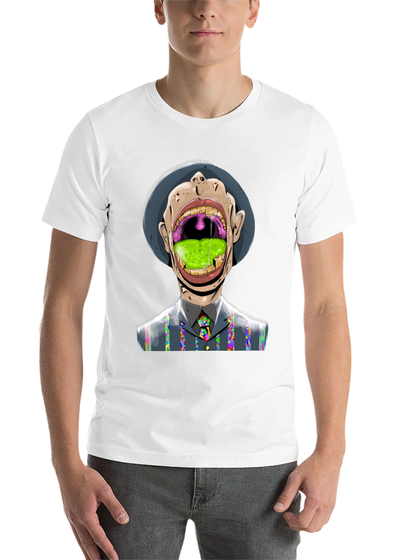 Black Grotesque Art T-Shirt - Unique & Eye-Catching view 14