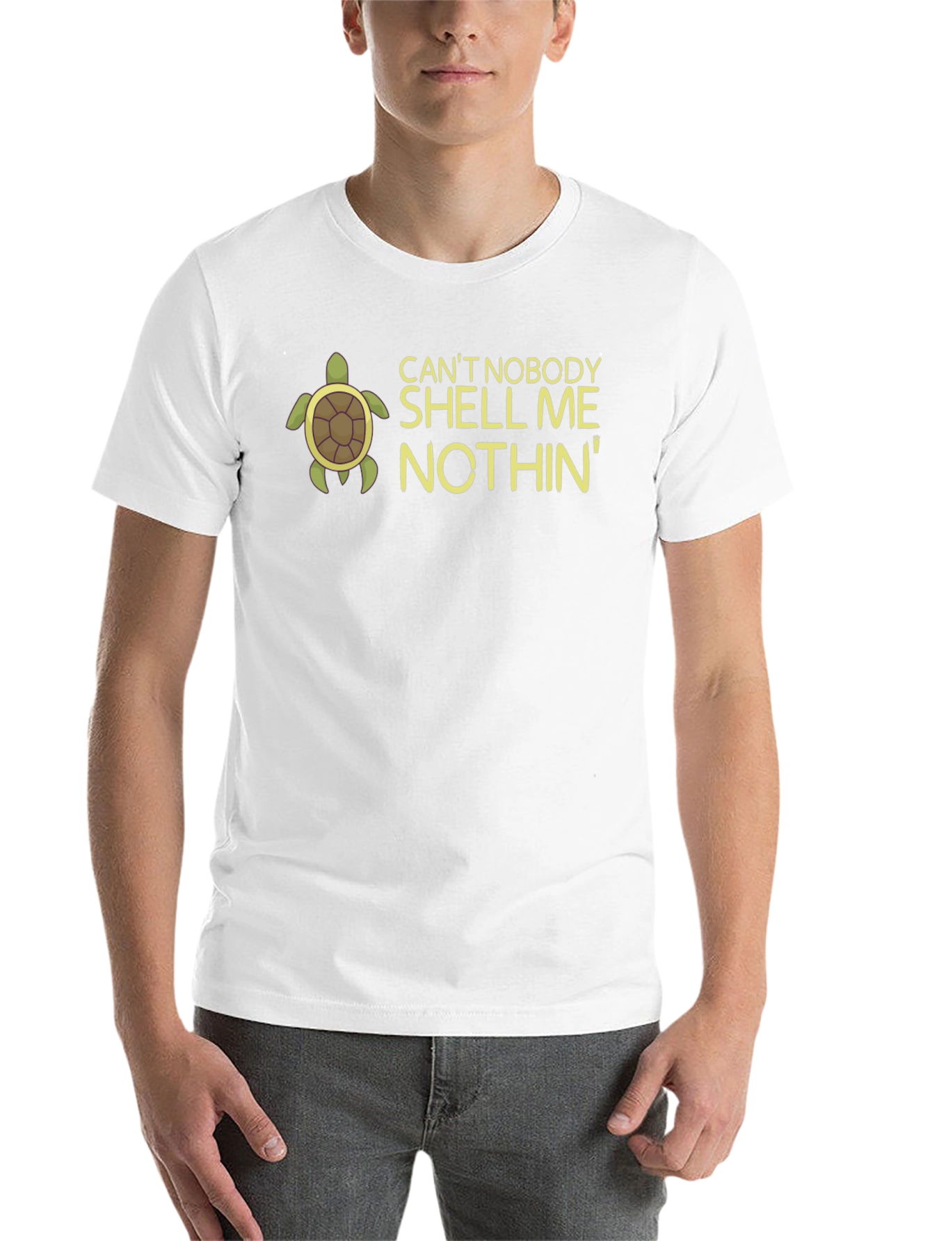 Black Can't Nobody Shell Me Nothin' Turtle Graphic T-Shirt view 14