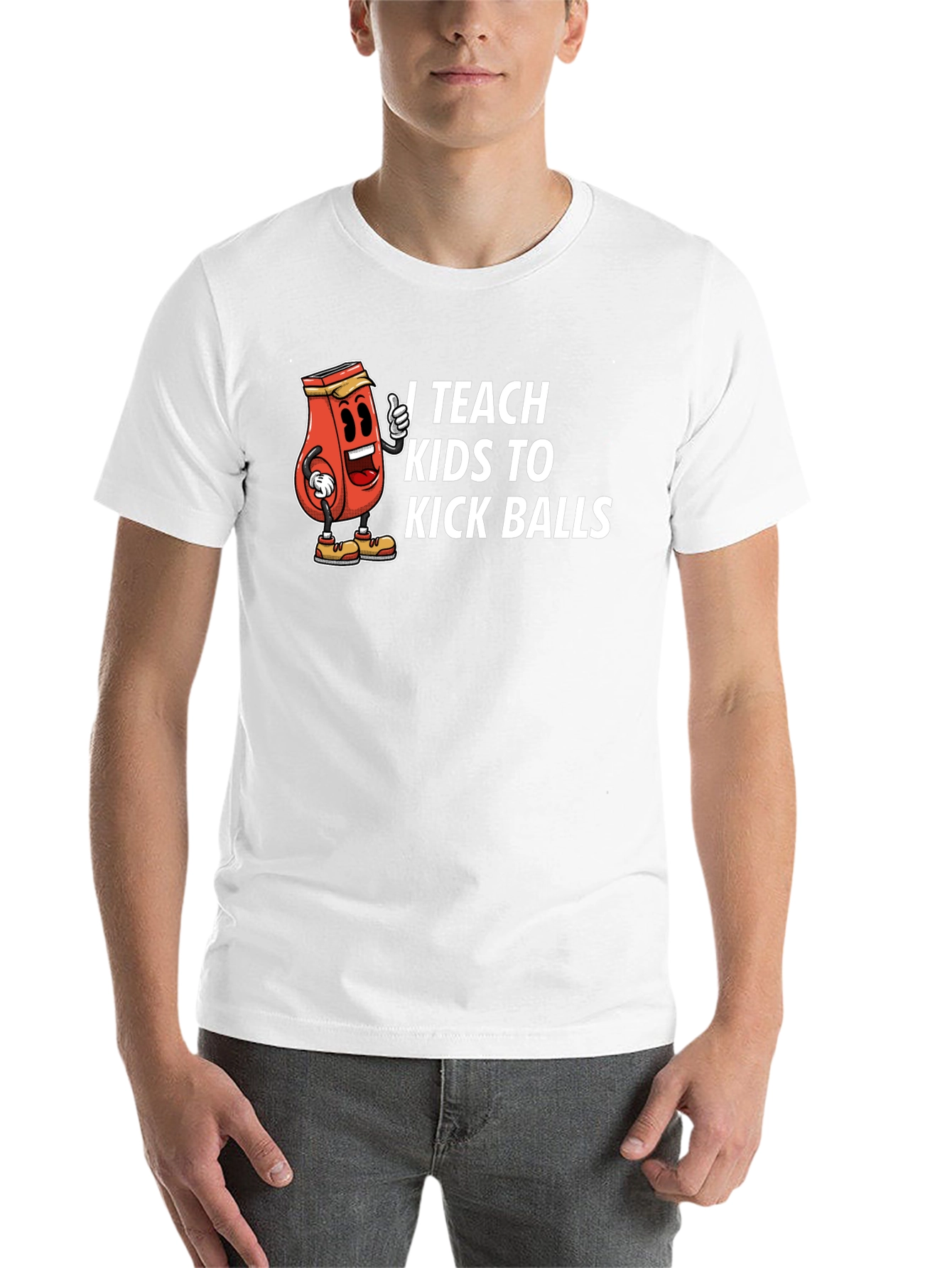 Black Funny I Teach Kids to Kick Balls Graphic T-Shirt view 14