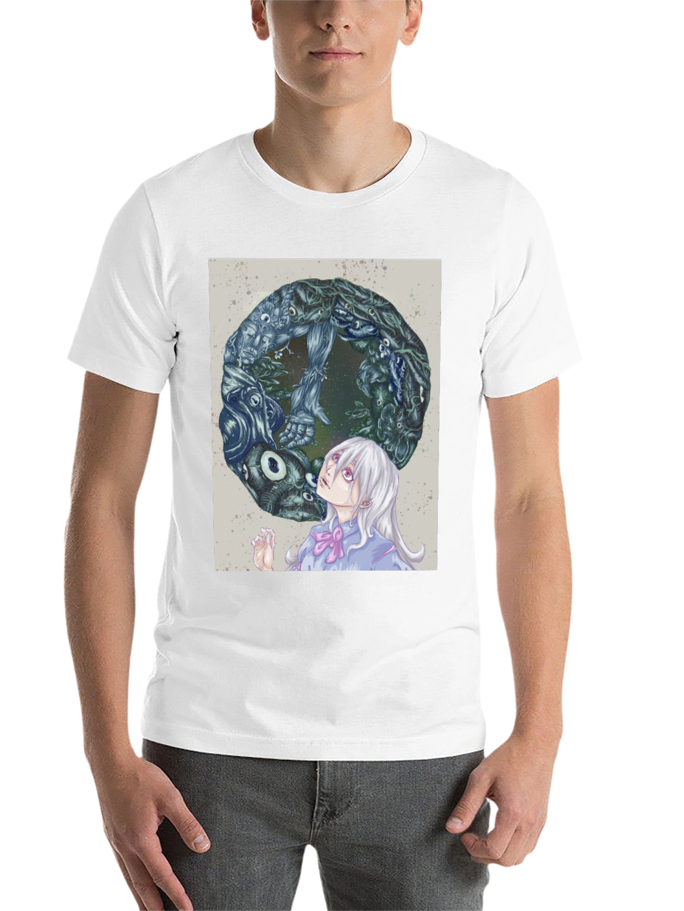 Black Anime Graphic Print Black T-Shirt view 14