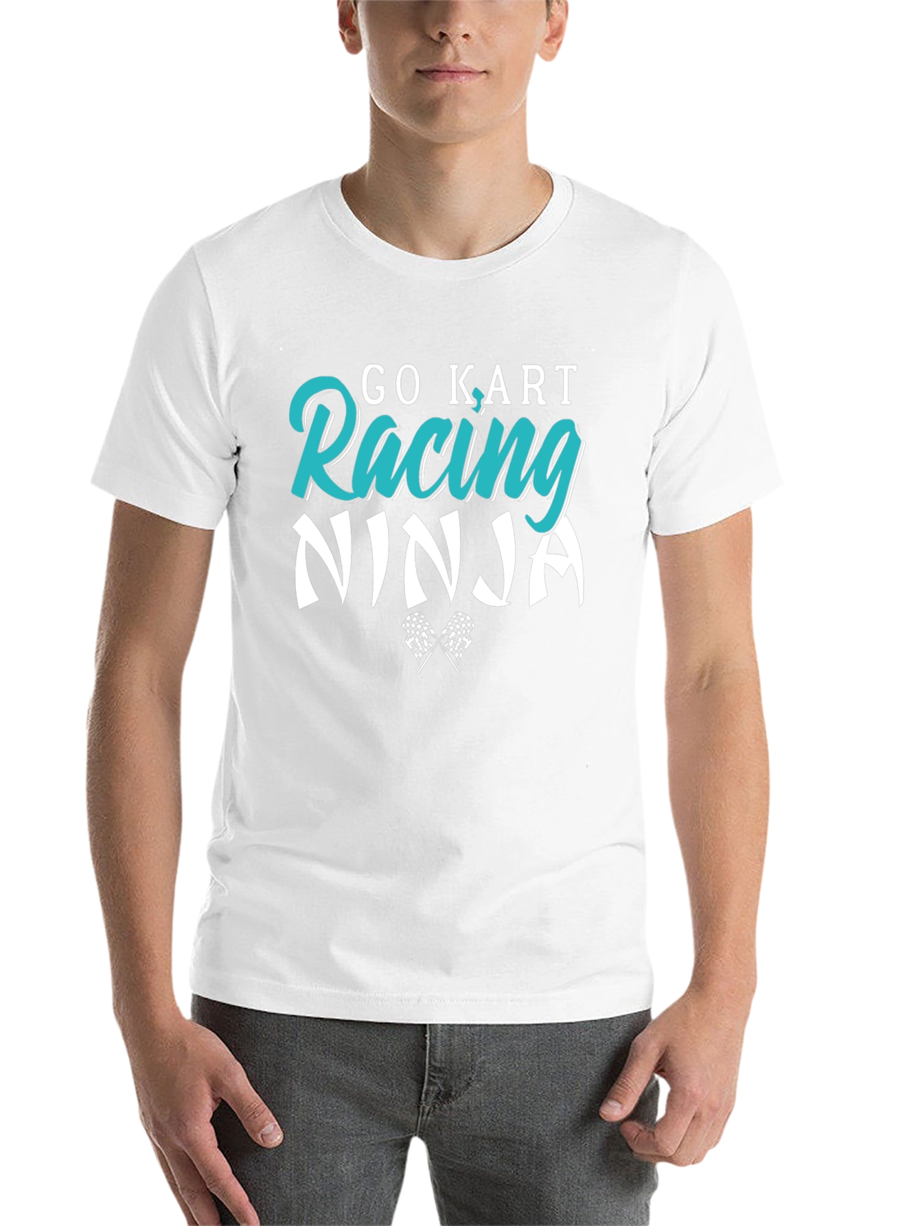 Black Go Kart Racing Ninja T-Shirt - Black view 14