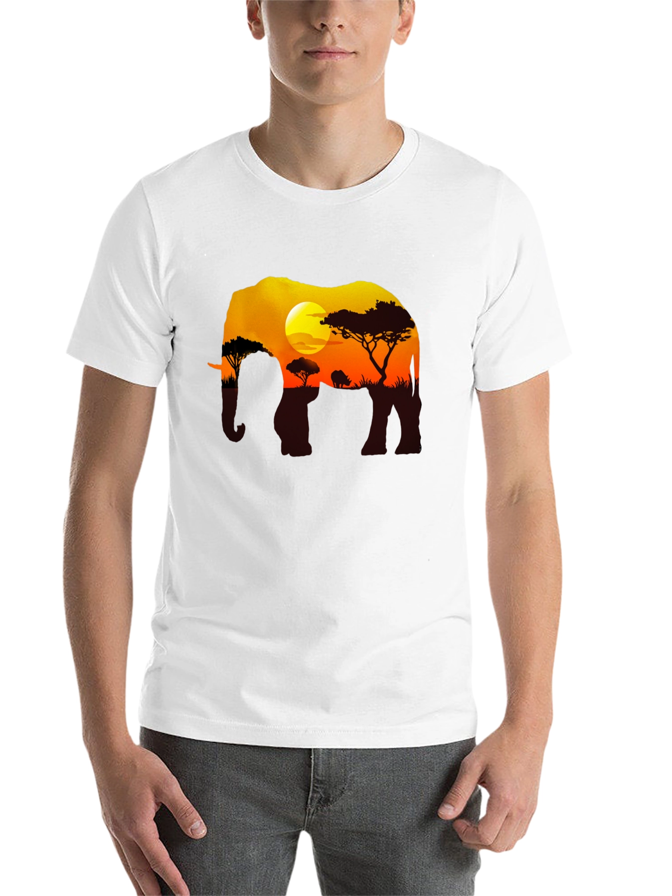 Black Elephant Sunset Graphic Tee - Black Safari Shirt view 14