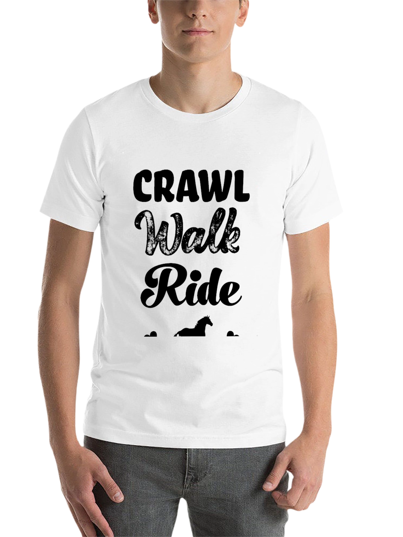 Black Crawl Walk Ride Horse Lover T-Shirt view 14