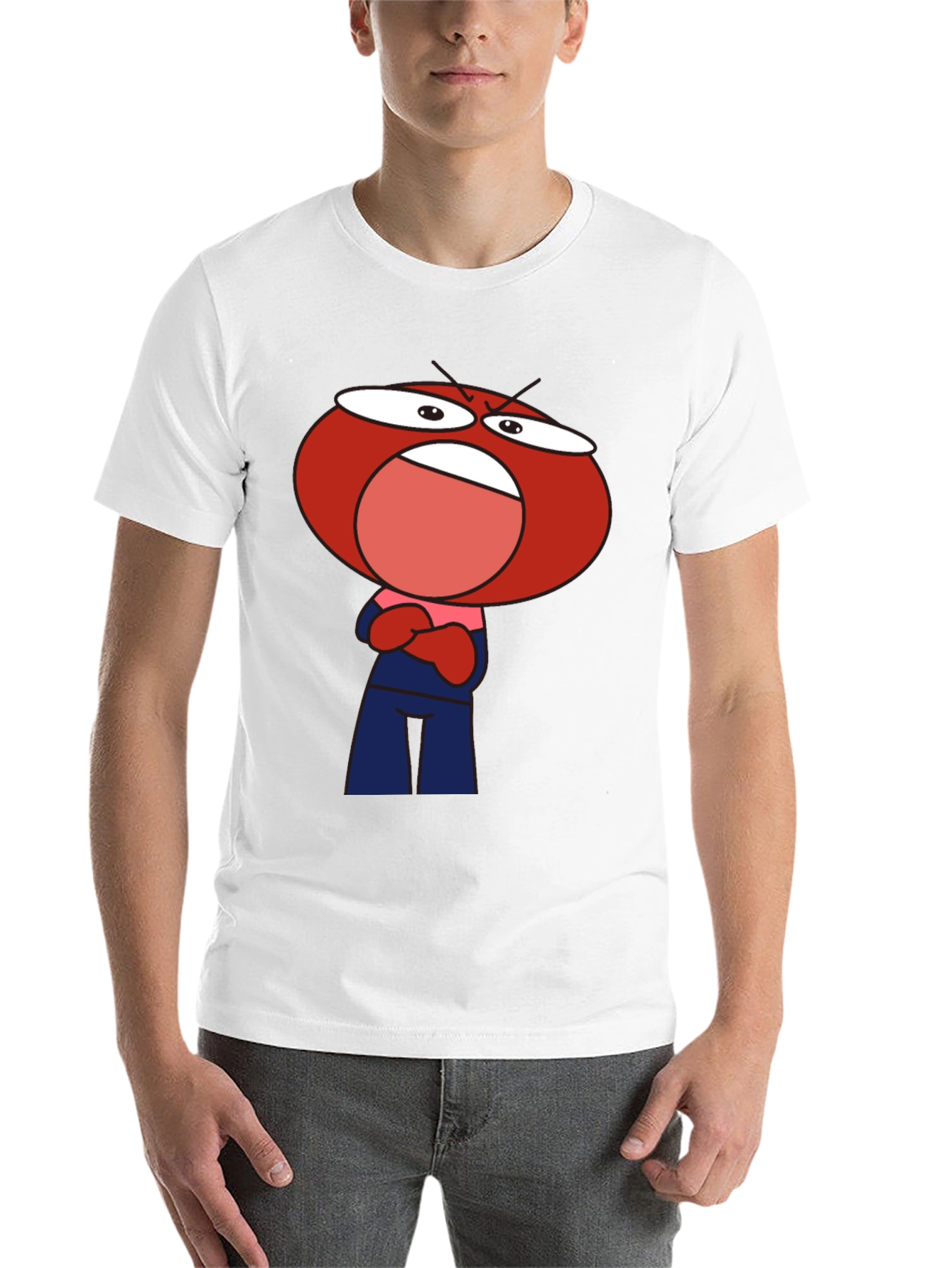 Black Angry Red Head Cartoon T-Shirt view 14