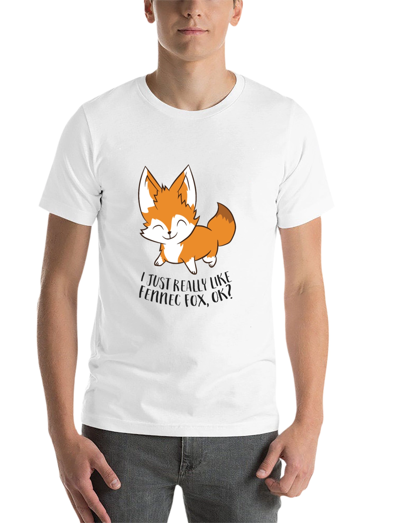 Black Cute Fox Graphic T-Shirt - Unisex Black Tee view 14