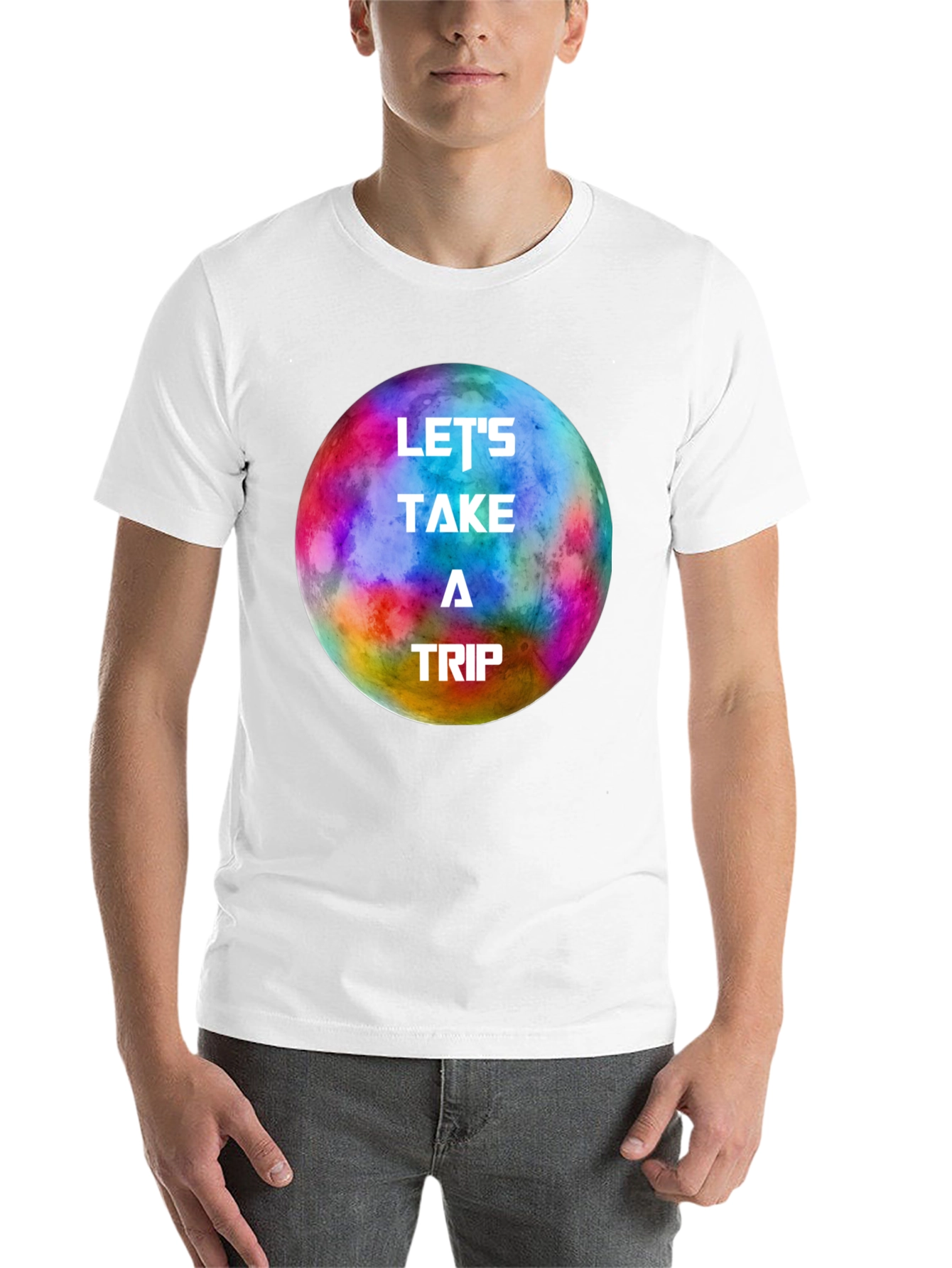 Black Let's Take a Trip Graphic Tee - Colorful Space Adventure view 14