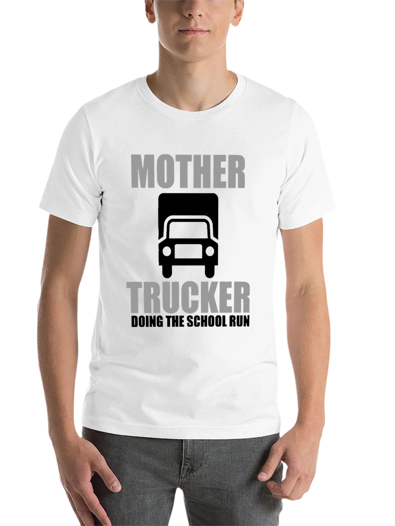 Black Mother Trucker T-Shirt: Doing the School Run Funny Tee view 14