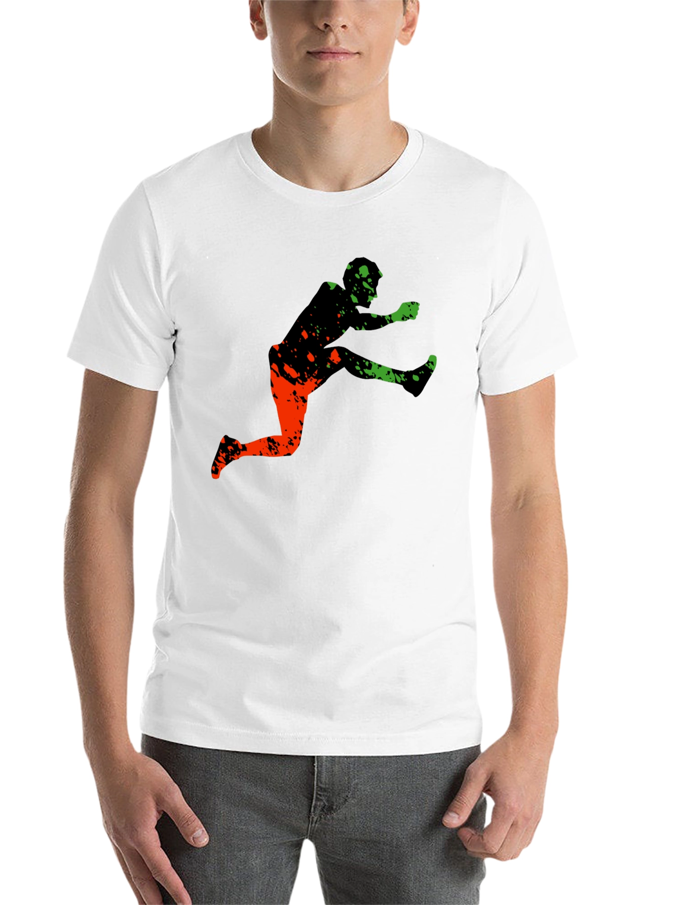 Black Athletic Graphic Tee - Leap Over Obstacles in Style view 14