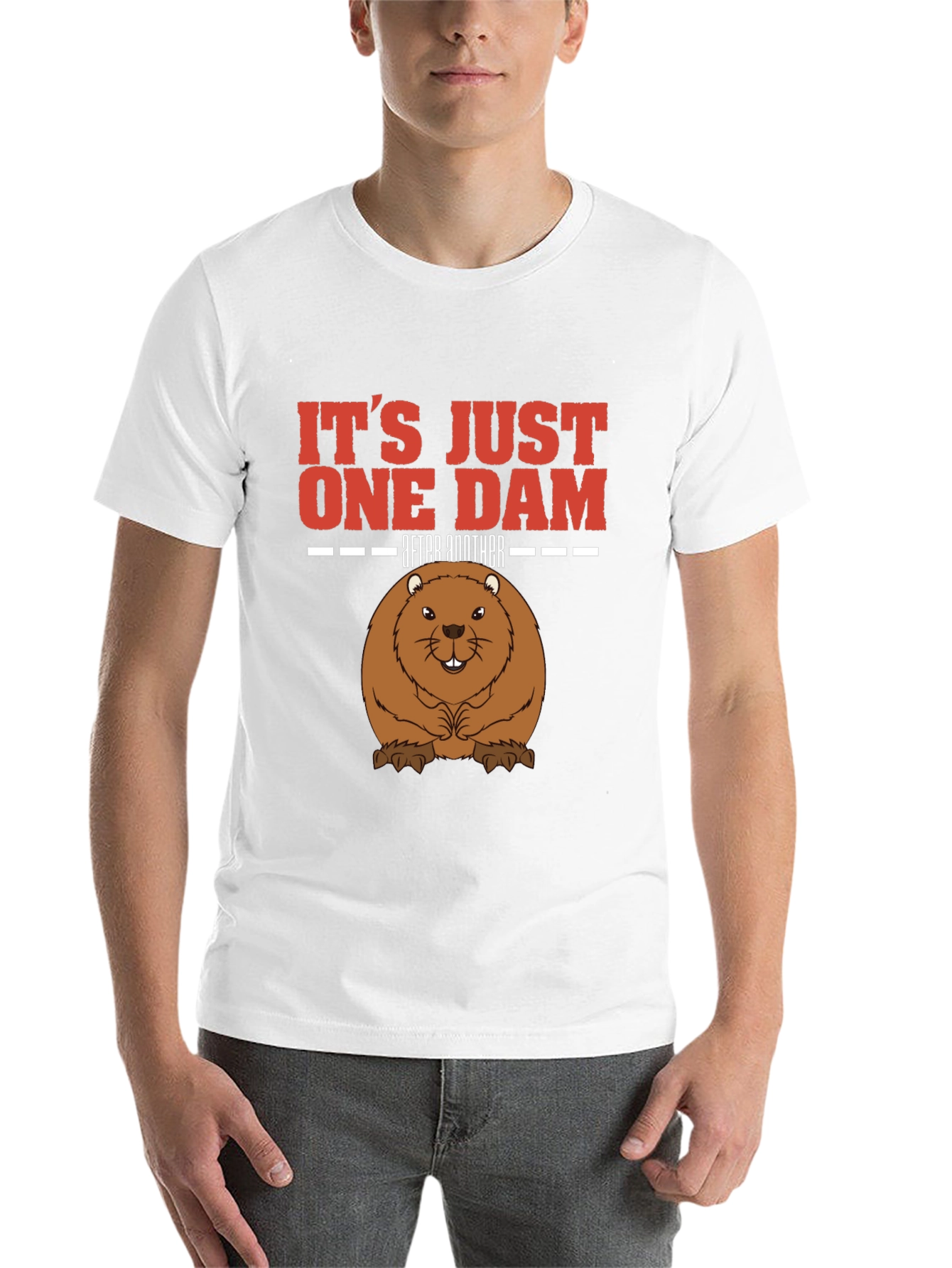 Black It's Just One Dam After Another Beaver T-Shirt view 14