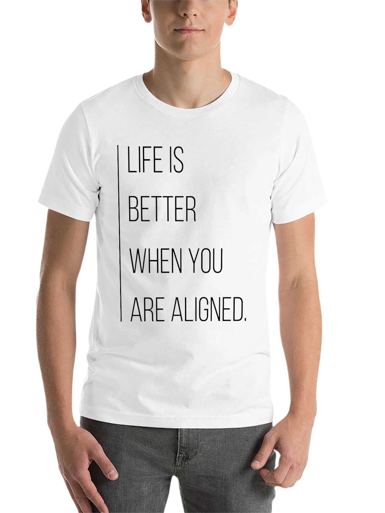 Black Aligned Life Graphic Tee - Black Cotton Blend view 14