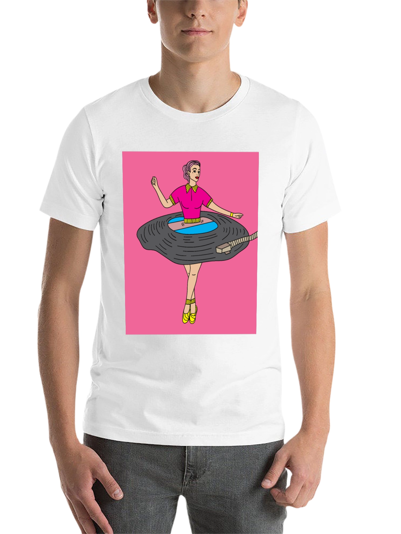 Black Funky Graphic Tee - Vinyl Record Dancer view 14